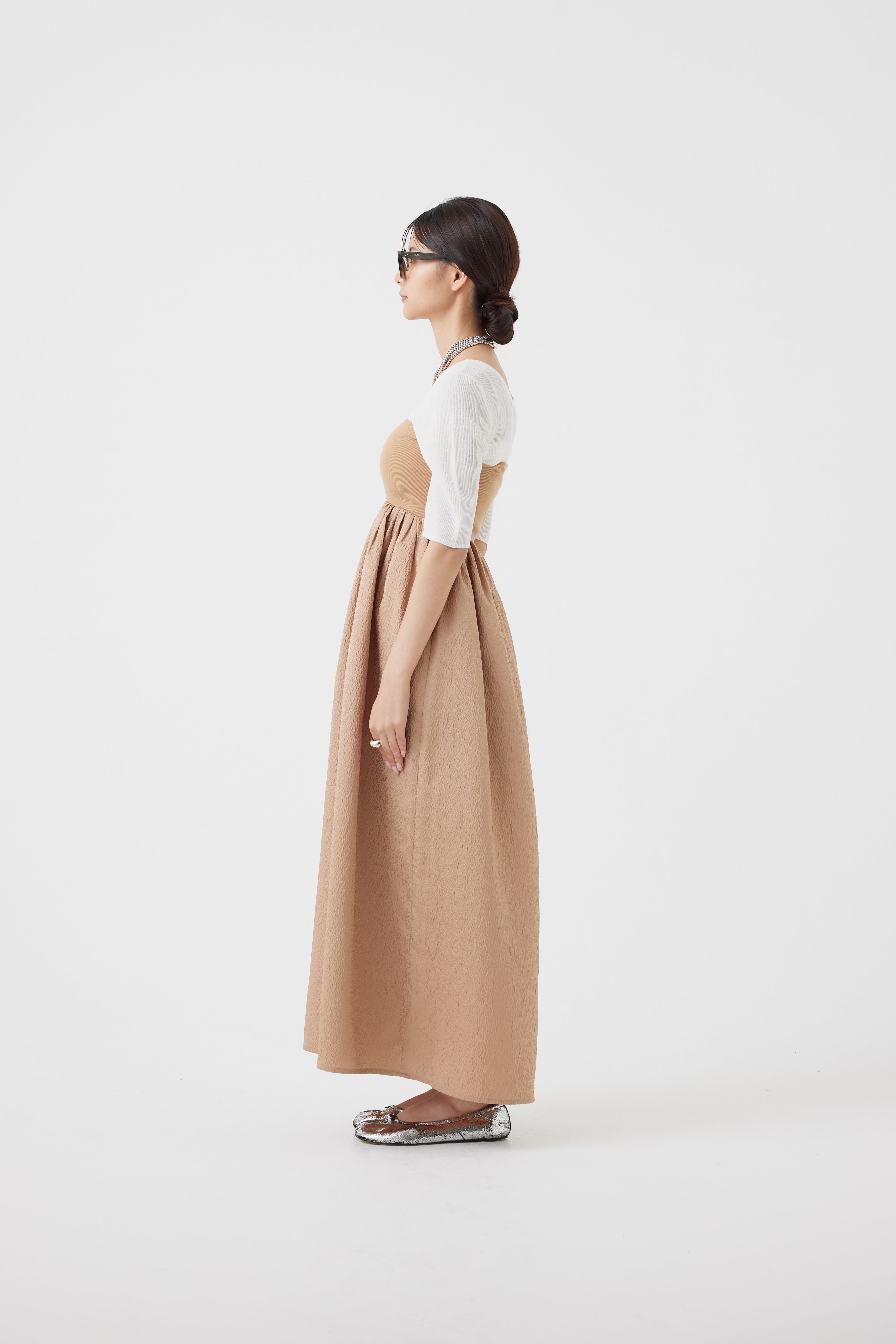 ジャガードハイブリッドベアトップワンピース(6251-343)