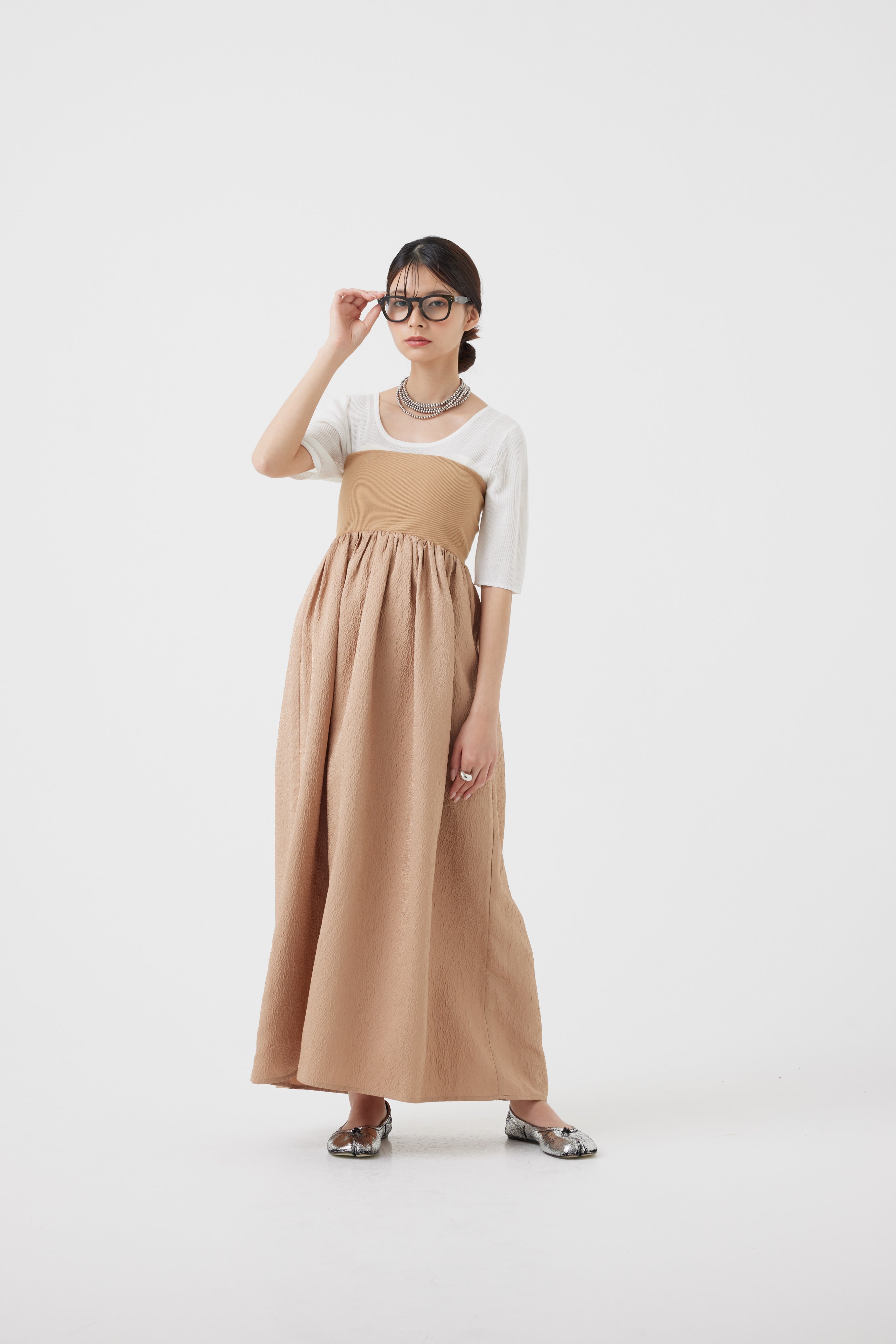 ジャガードハイブリッドベアトップワンピース(6251-343)