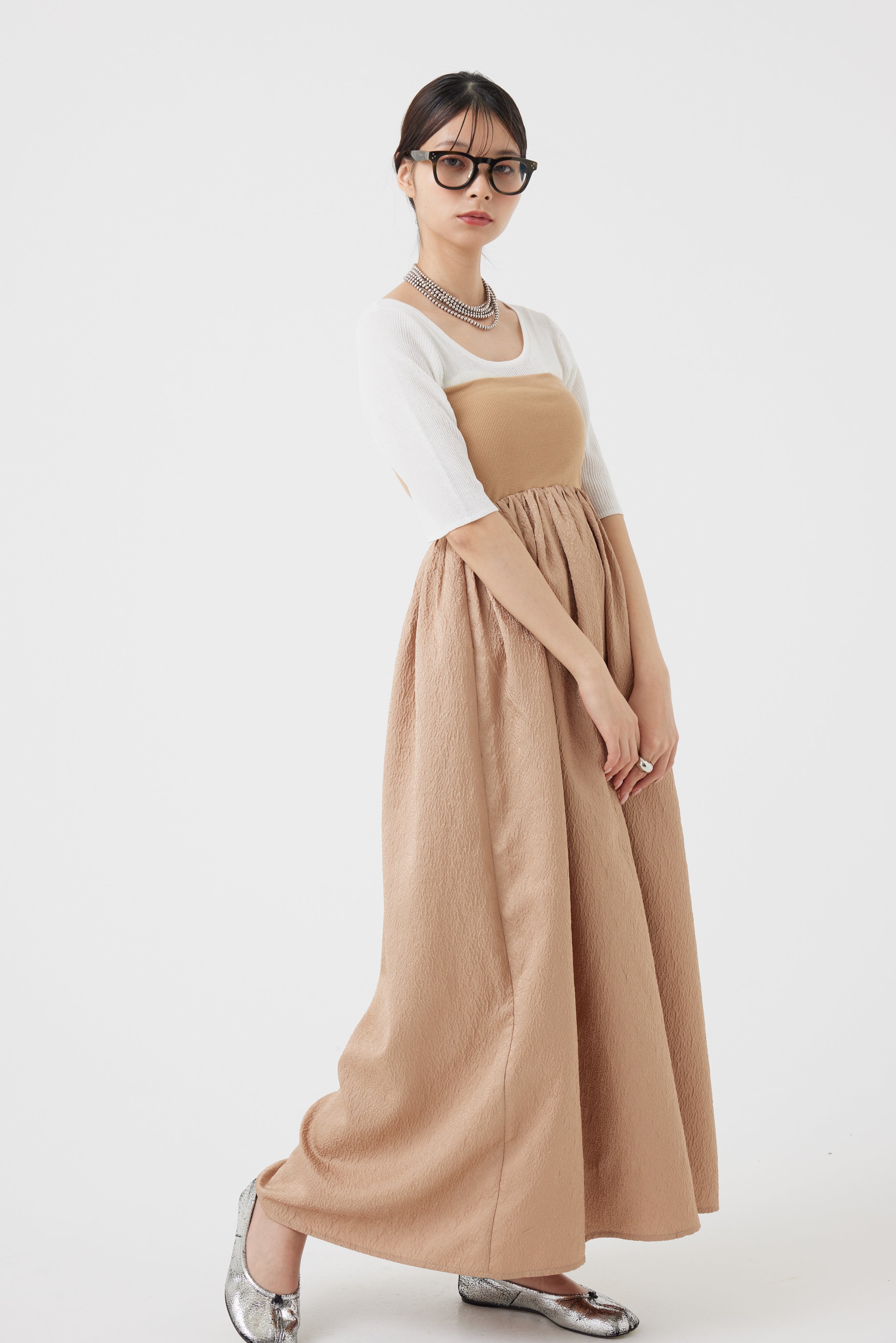 ジャガードハイブリッドベアトップワンピース(6251-343)