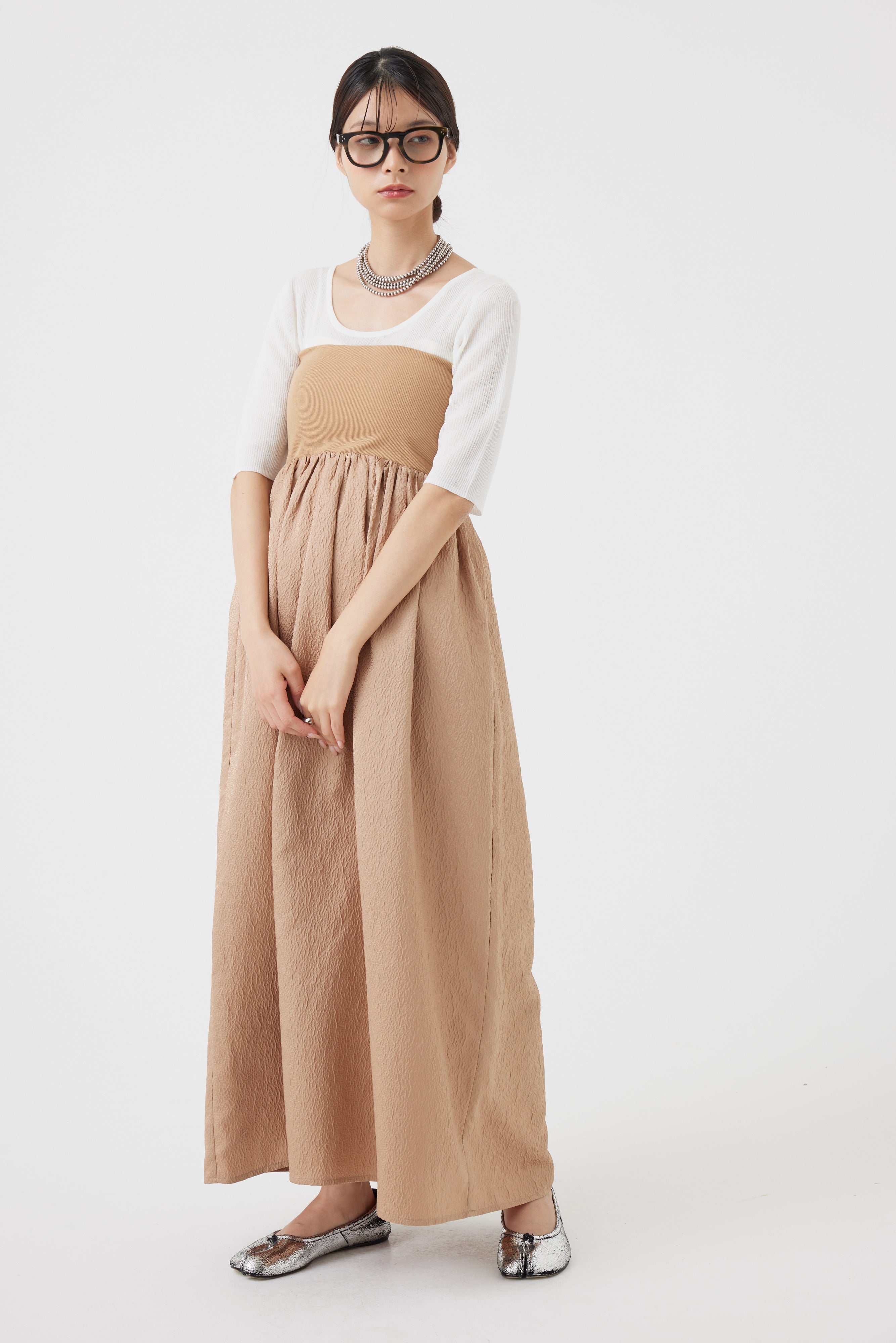 ジャガードハイブリッドベアトップワンピース(6251-343)