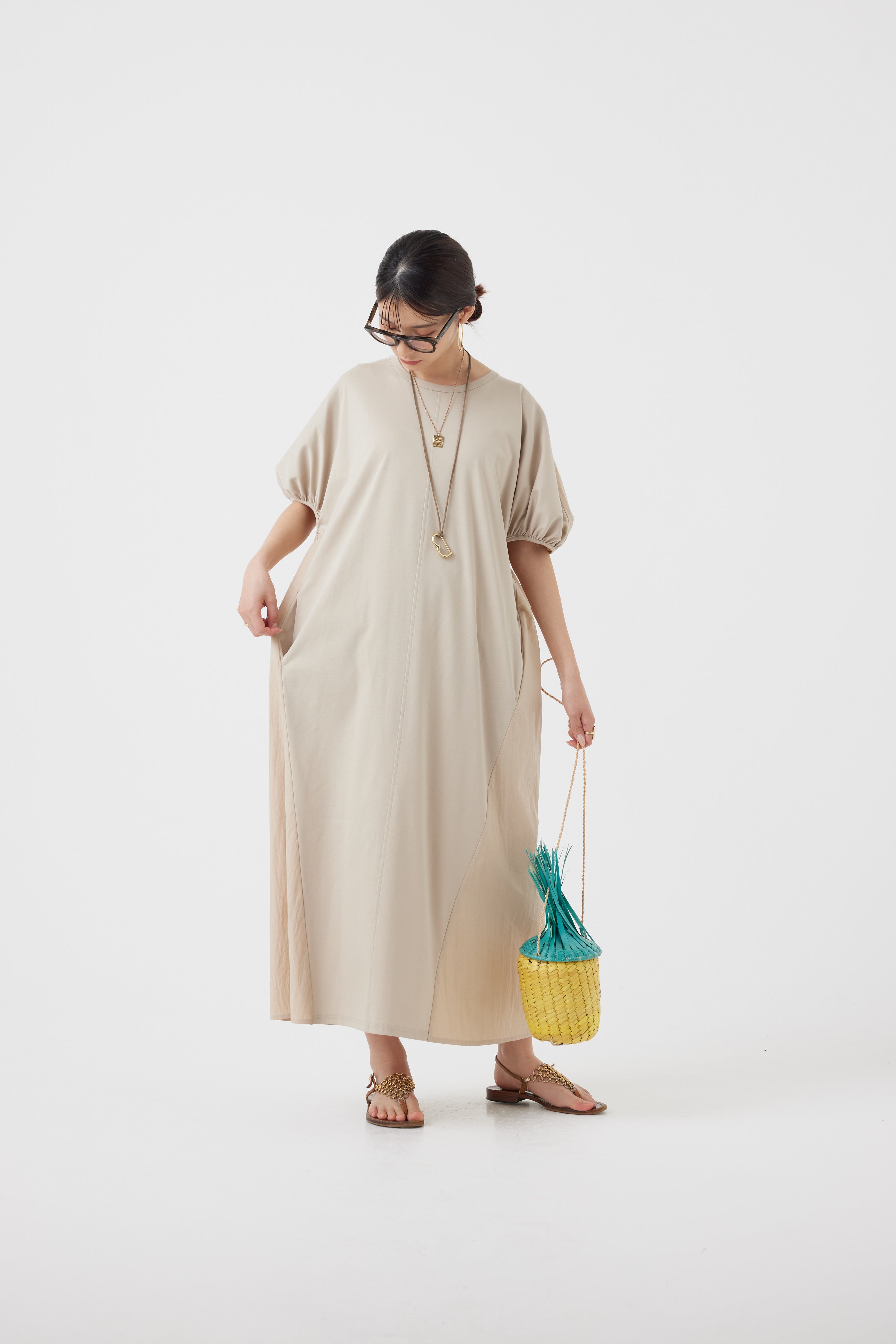 バックオープンハイブリットワンピース(6251-338)