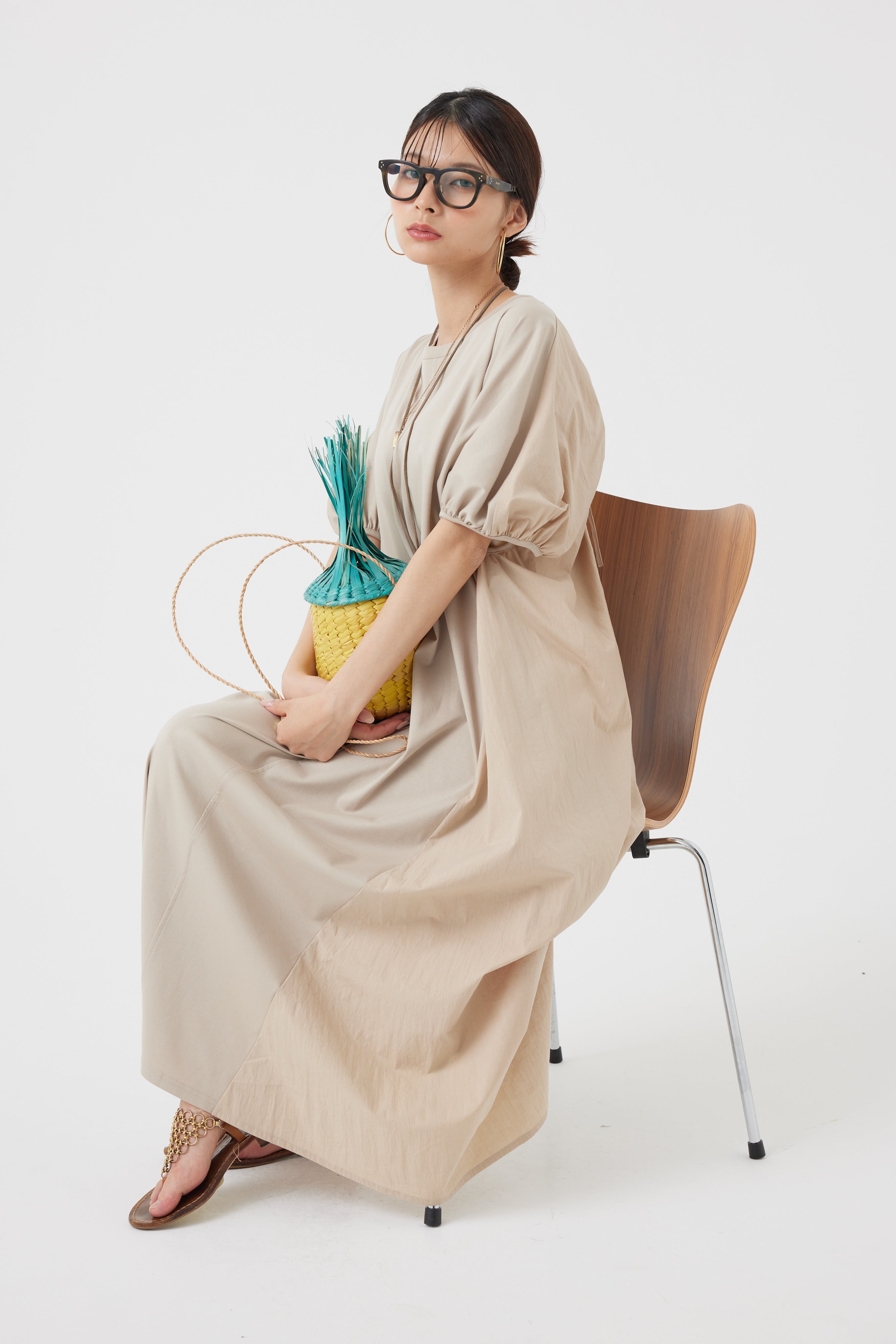 バックオープンハイブリットワンピース(6251-338)