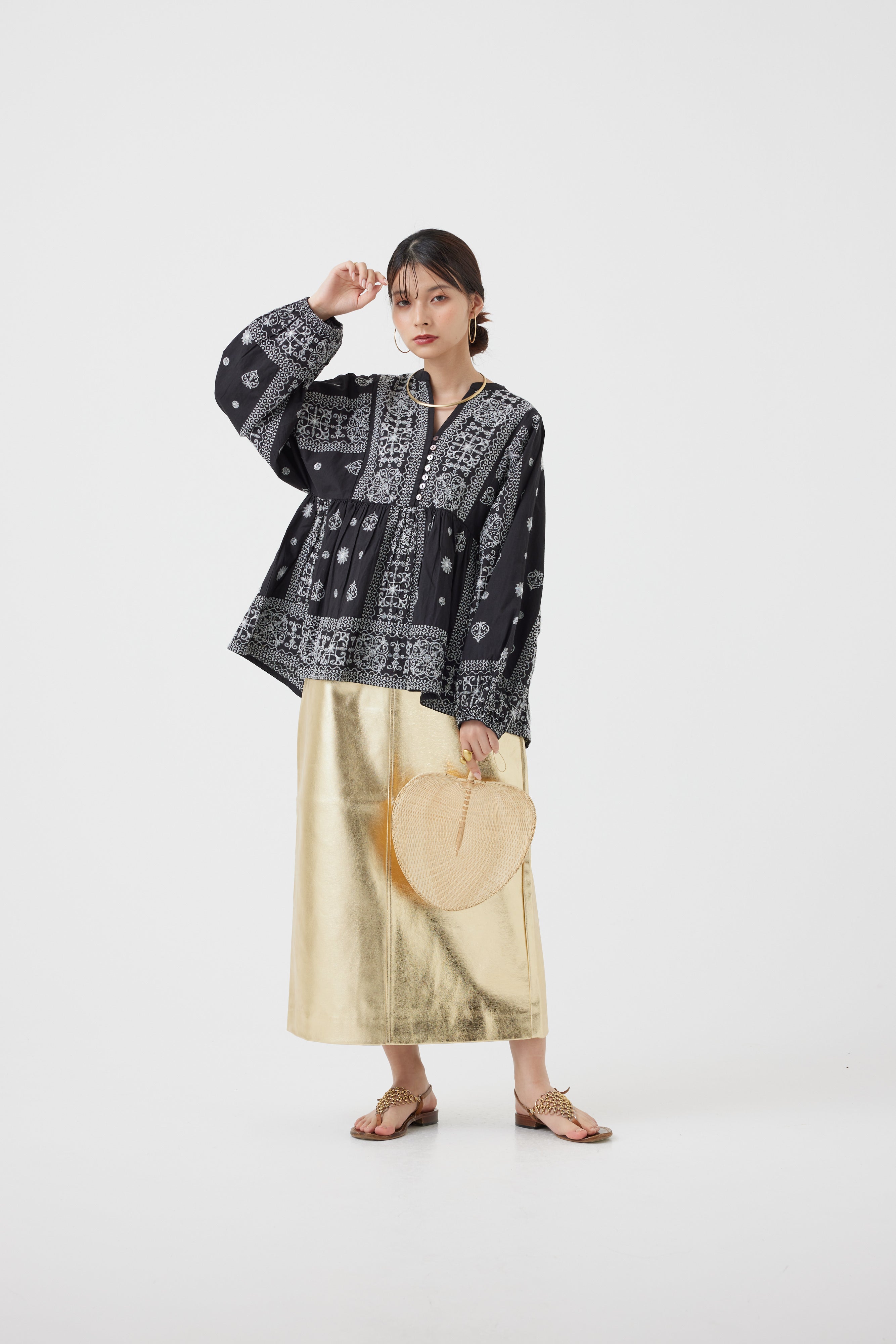 刺繍コットンブラウス(6251-541)