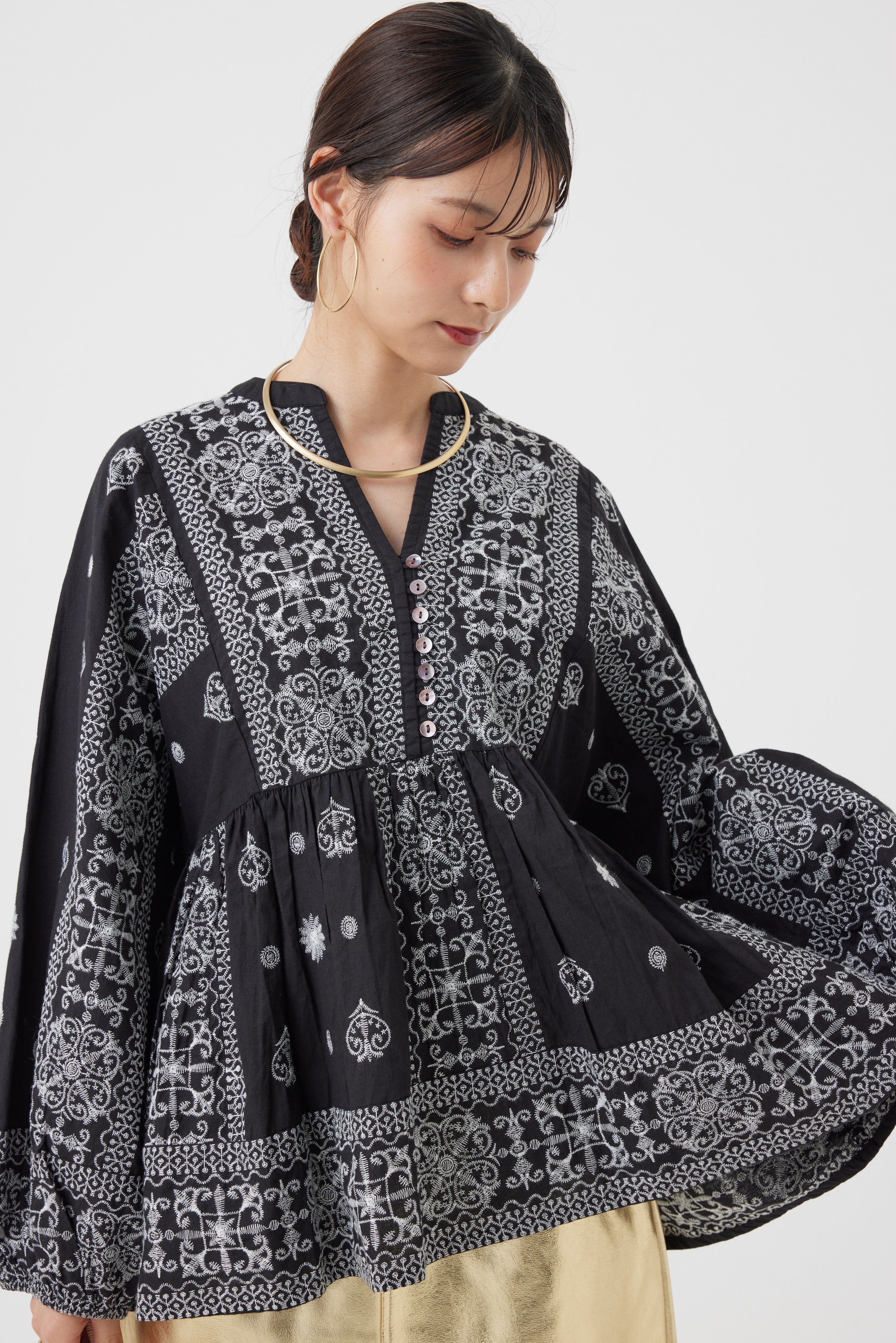 刺繍コットンブラウス(6251-541)