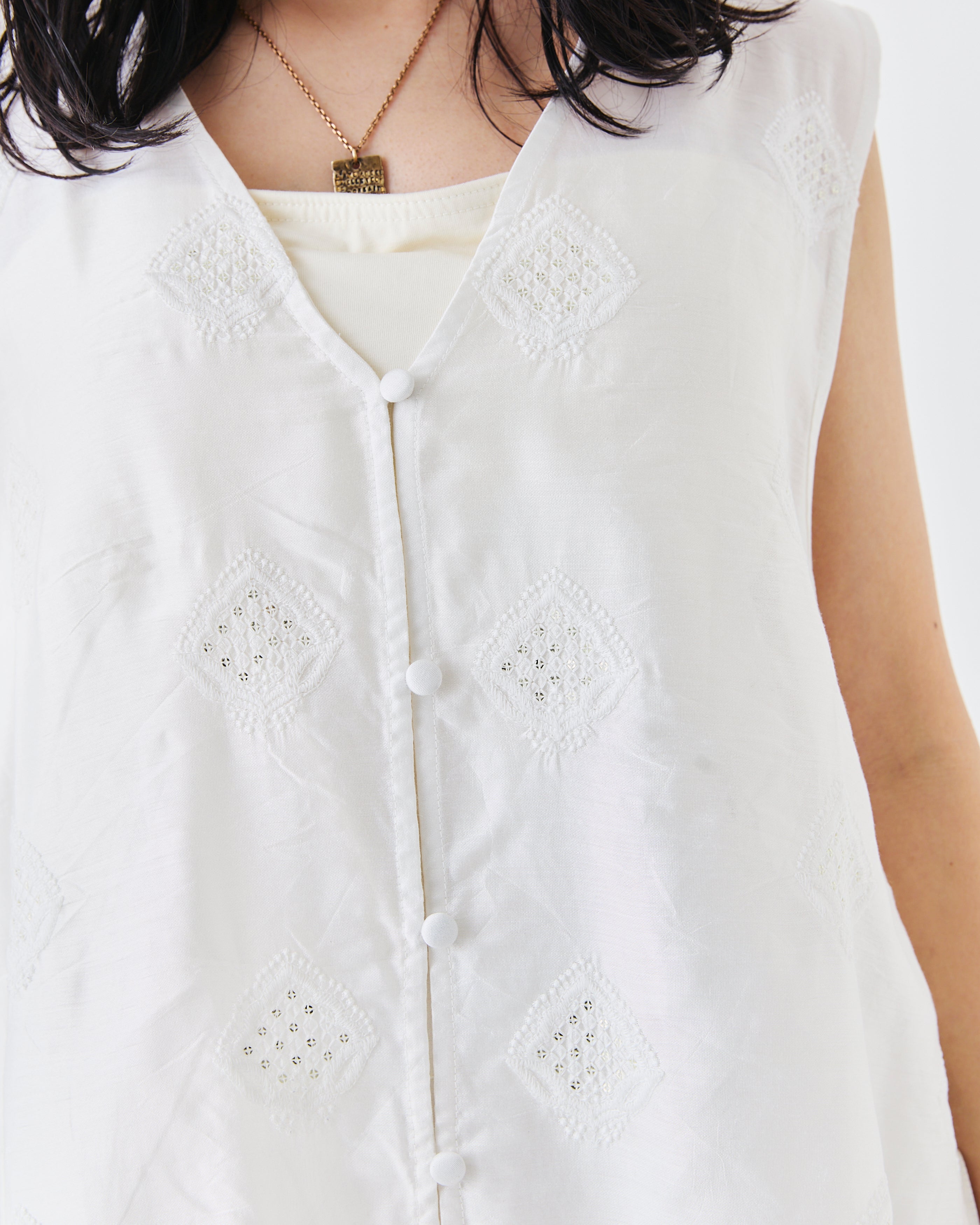 【3.20- 先行予約開始】インド刺繍レイヤード2WAYトップス(6266-319)