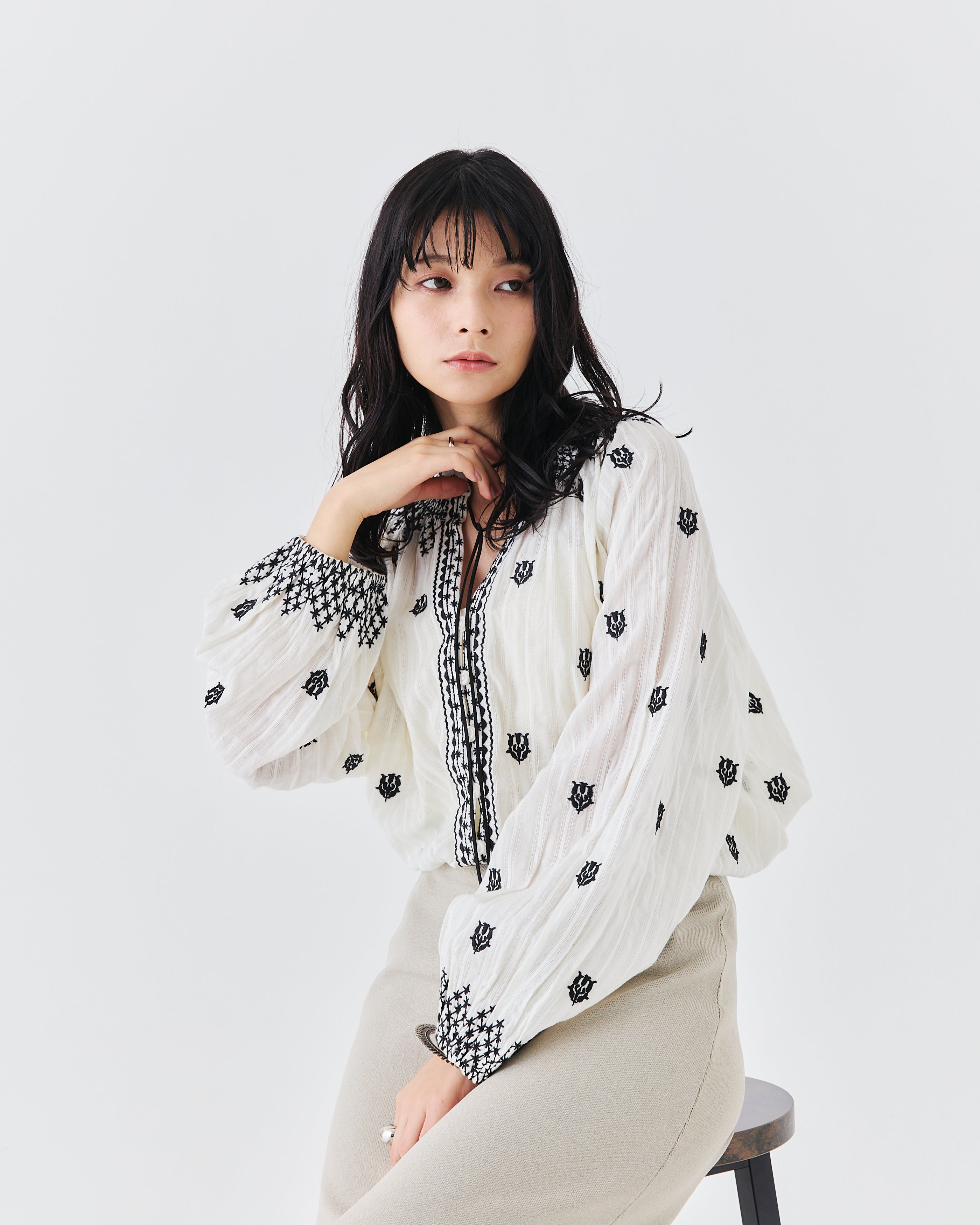 【先行予約】インド刺繍ブラウス(6265-595)