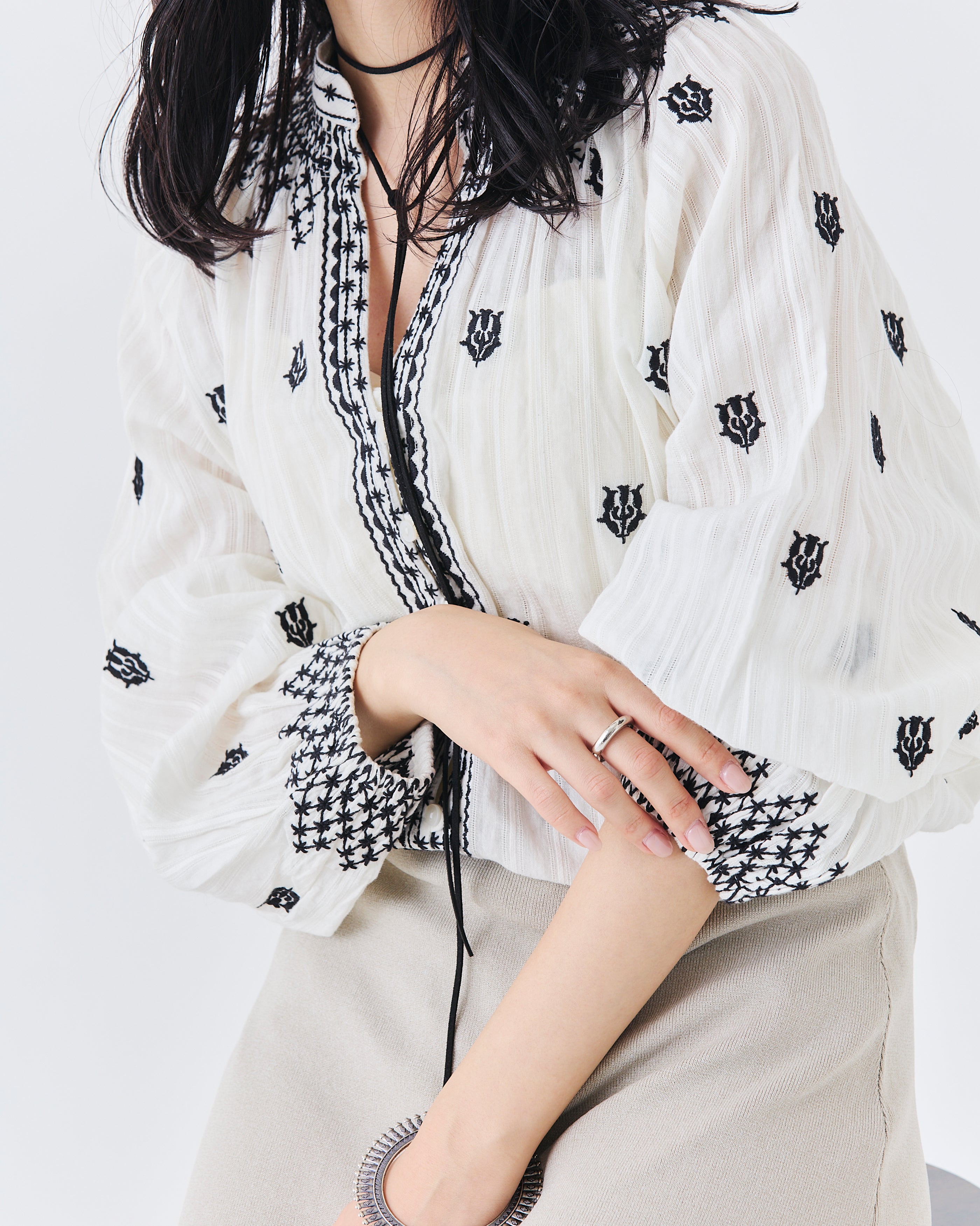 【先行予約】インド刺繍ブラウス(6265-595)