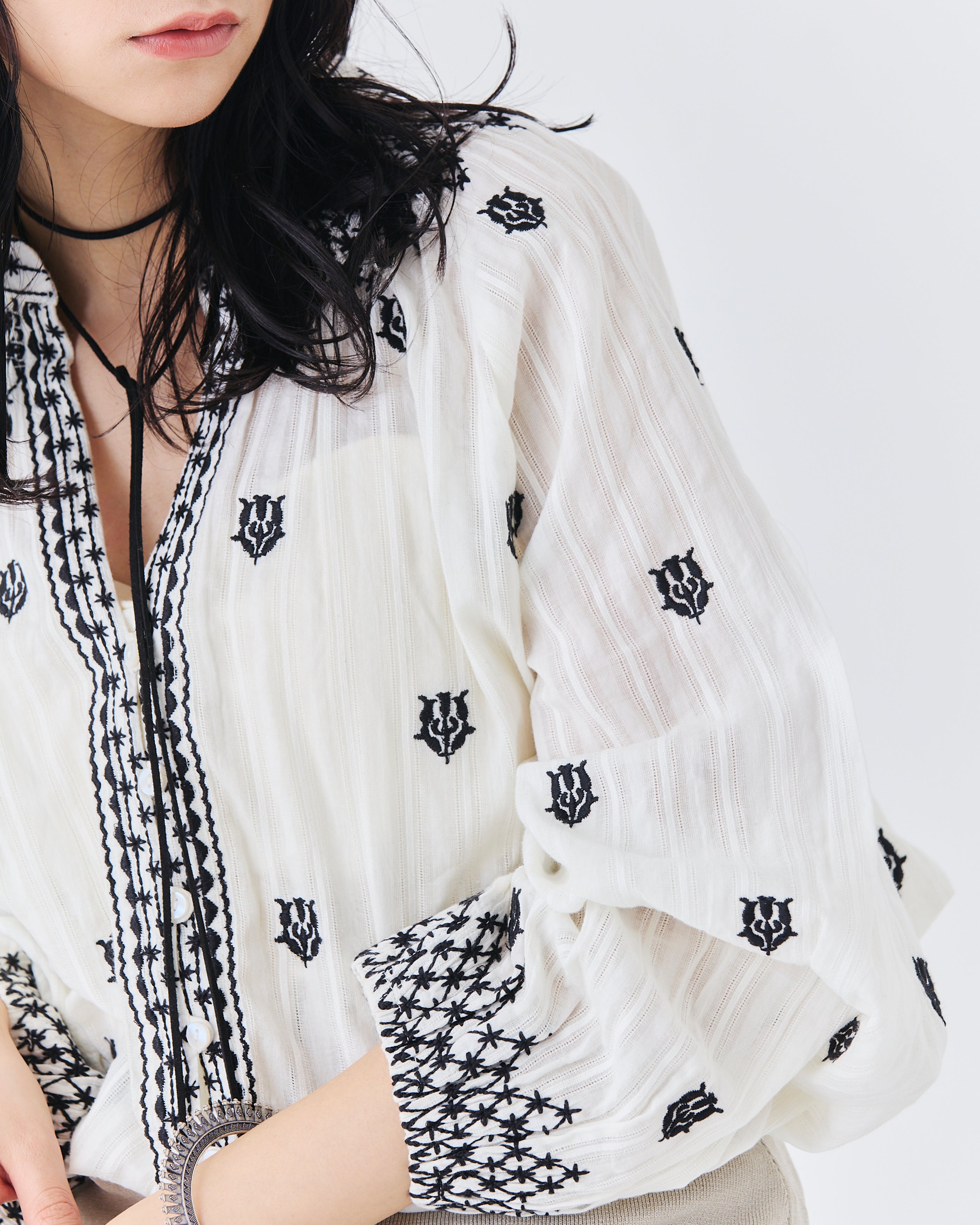 【先行予約】インド刺繍ブラウス(6265-595)