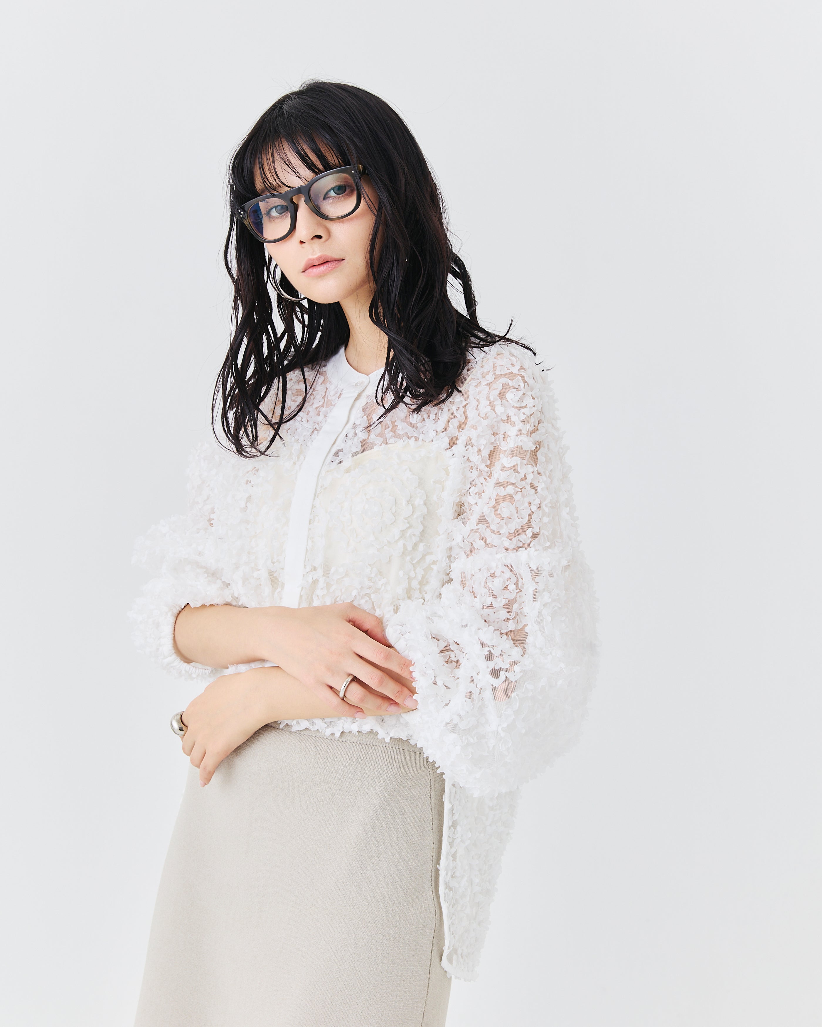 メッシュ刺繍レースブラウス(6259-482/6265-572)