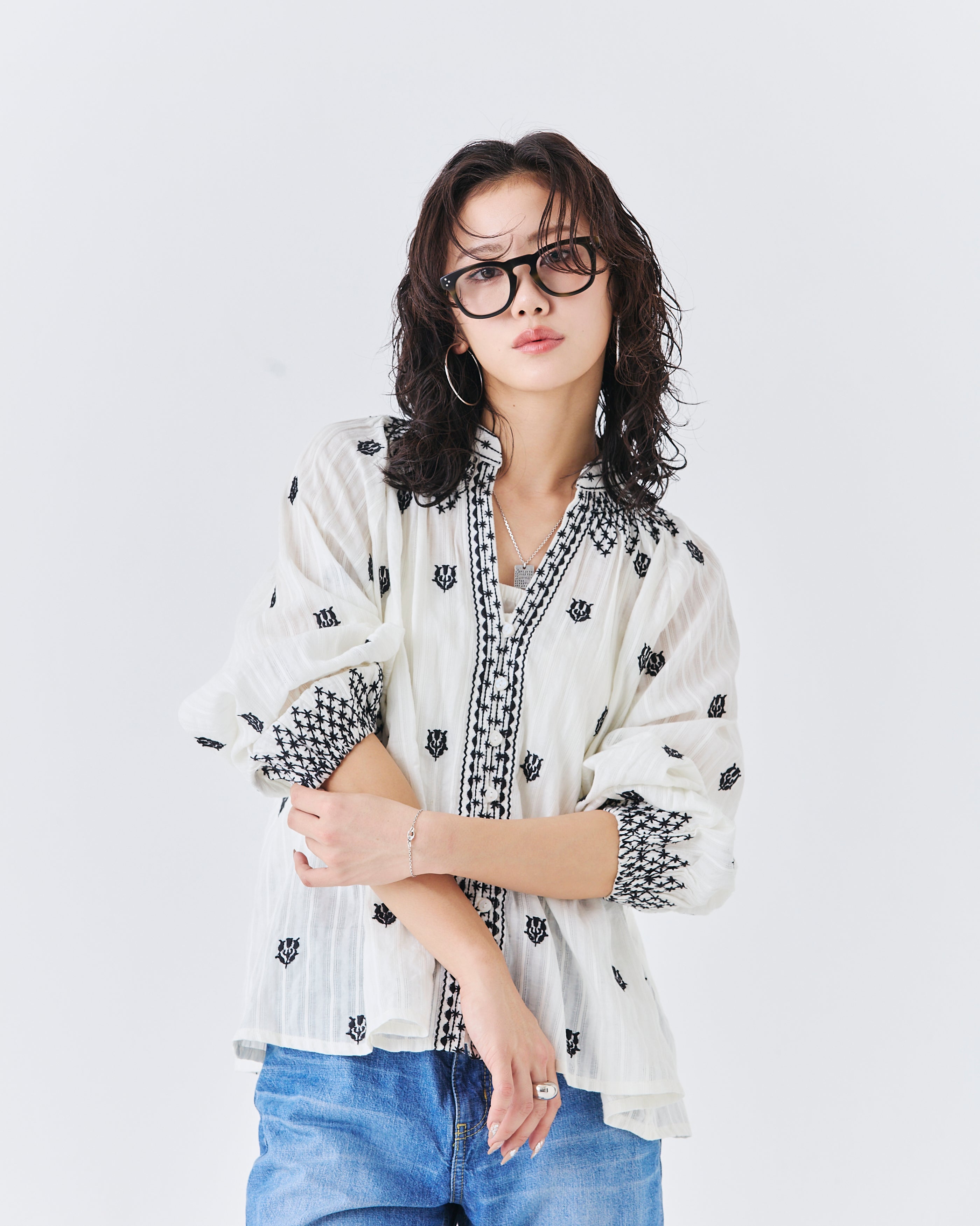 【先行予約】インド刺繍ブラウス(6265-595)