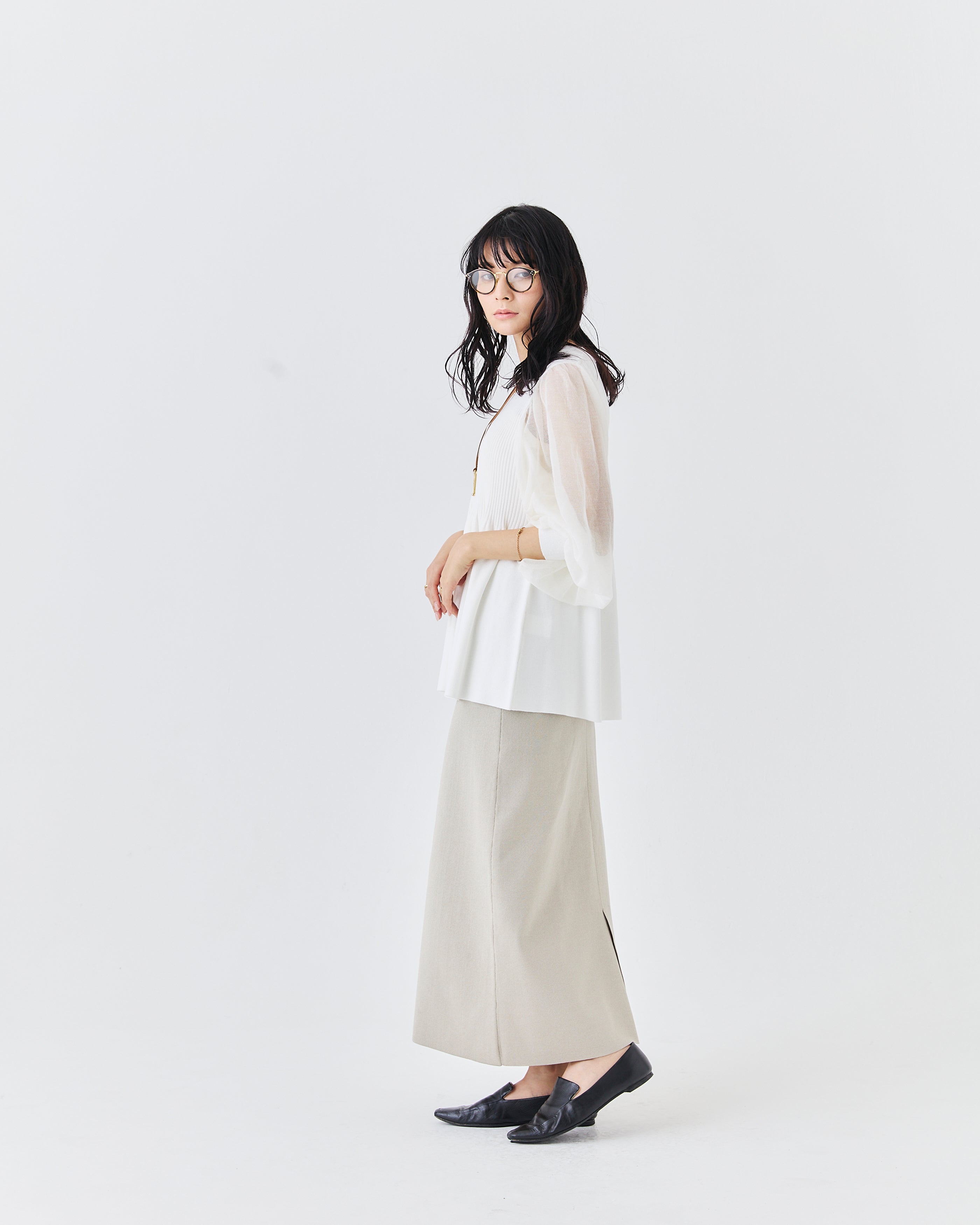 シアースリーブニットトップス(6265-550)