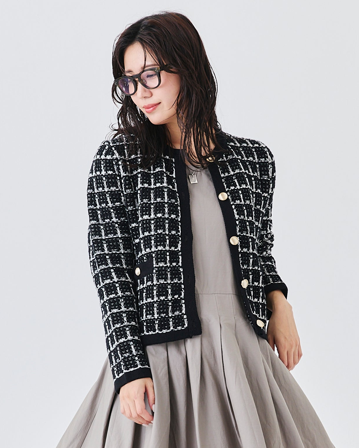 ツイードコットンカーディガン(6265-551)