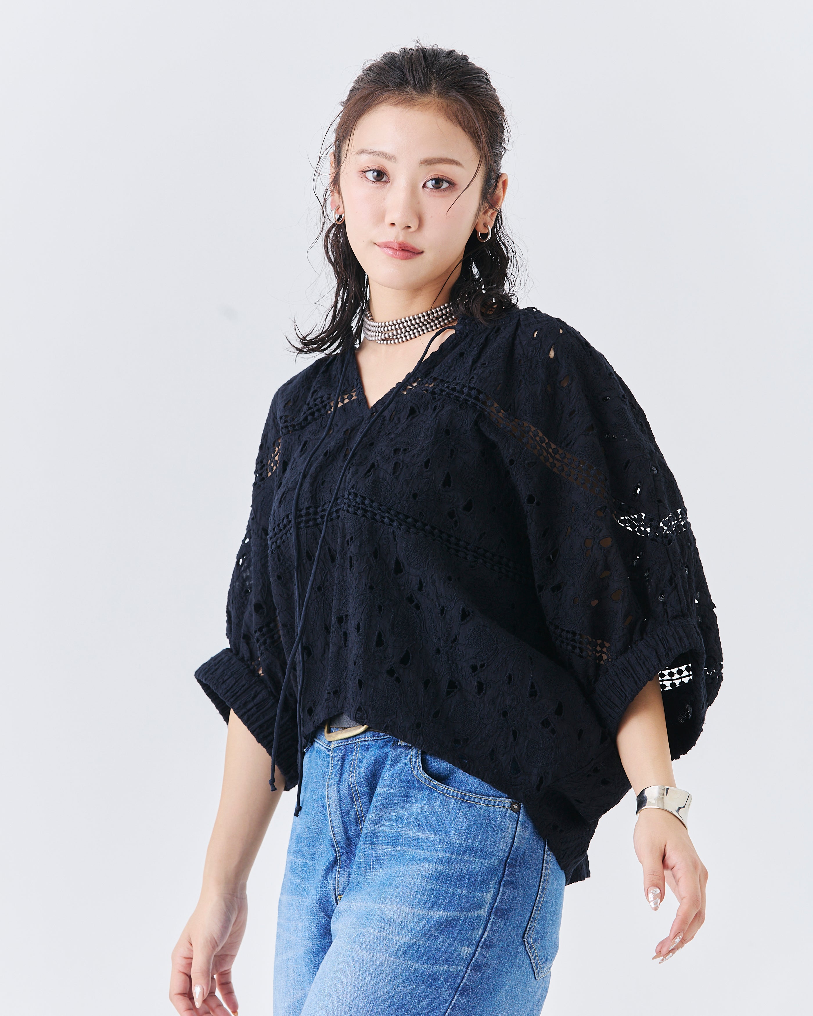 【先行予約】インドカットワークレーストップス(6265-596)