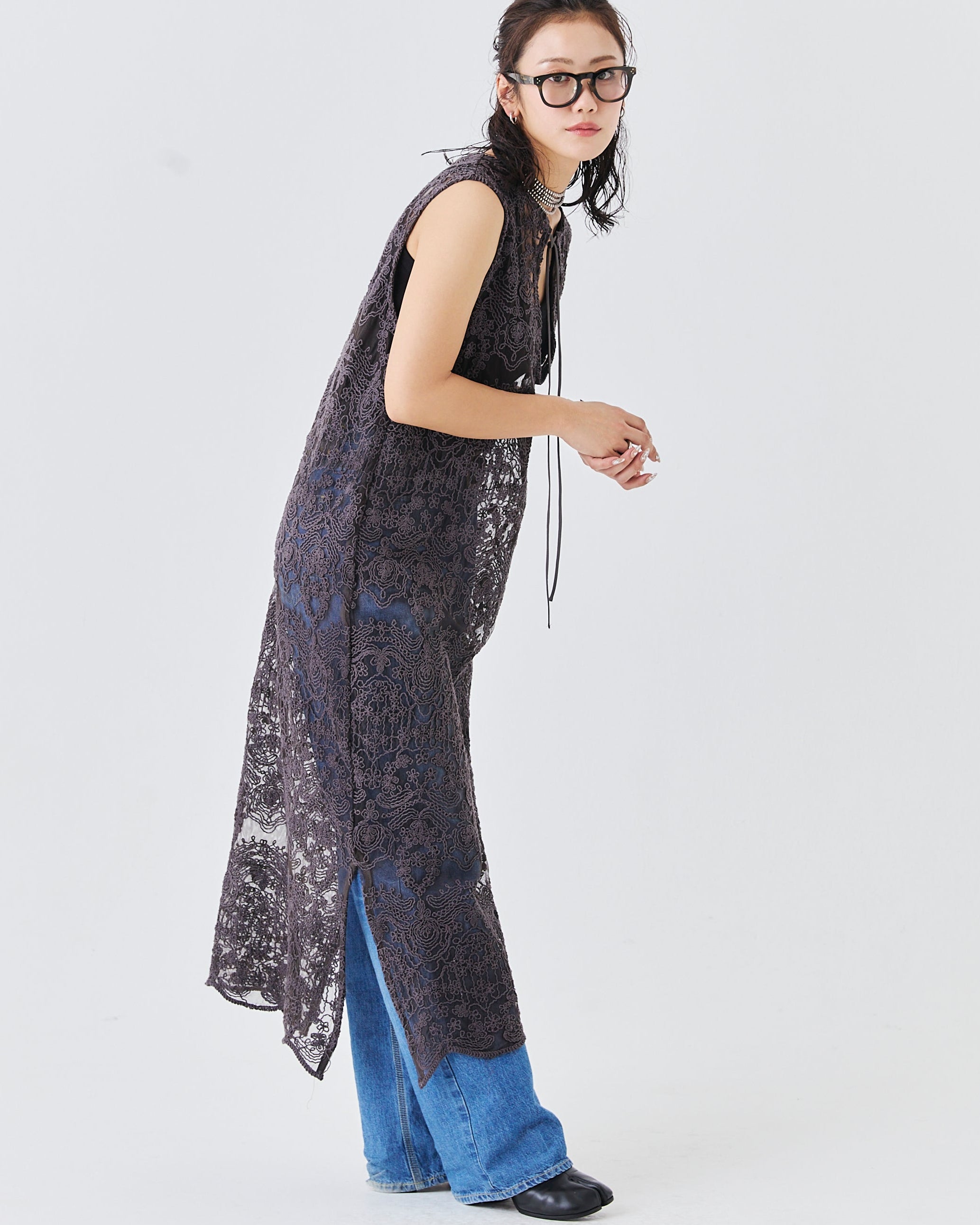 【comming soon】立体コード刺繍レースワンピース(6266-332)