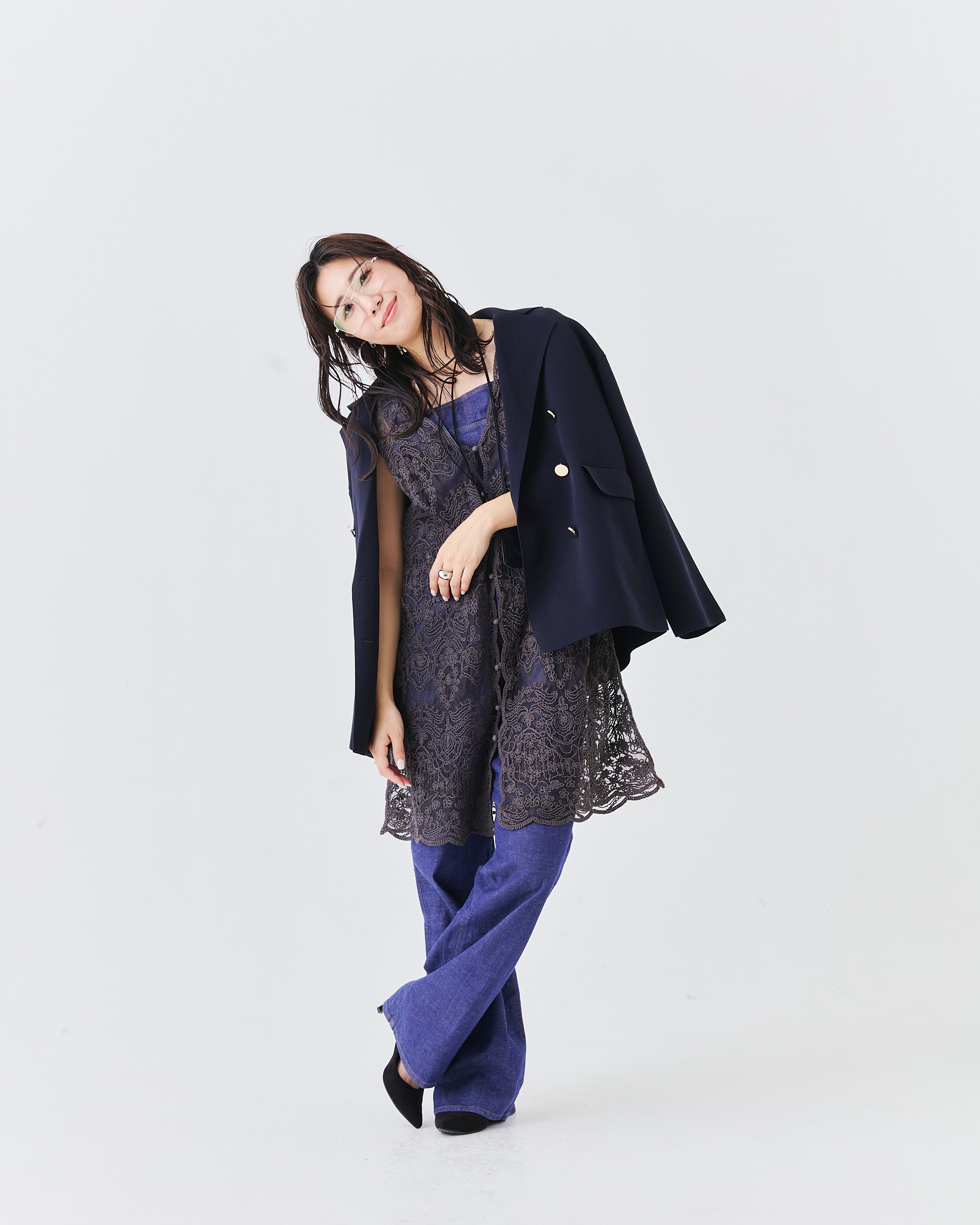 【3/30 - 販売開始】コード刺繍レースジレ(6266-331)