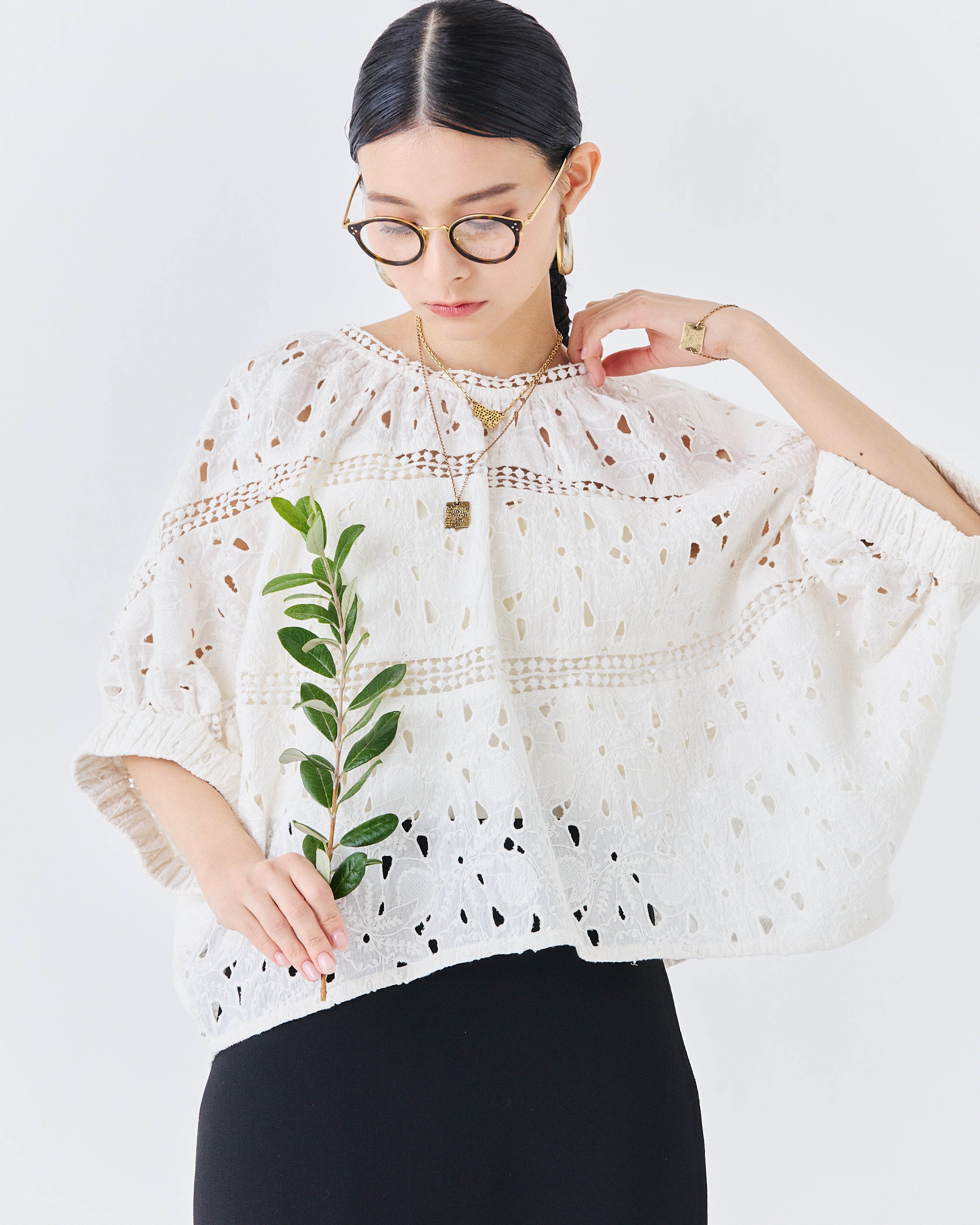 【先行予約】インドカットワークレーストップス(6265-596)