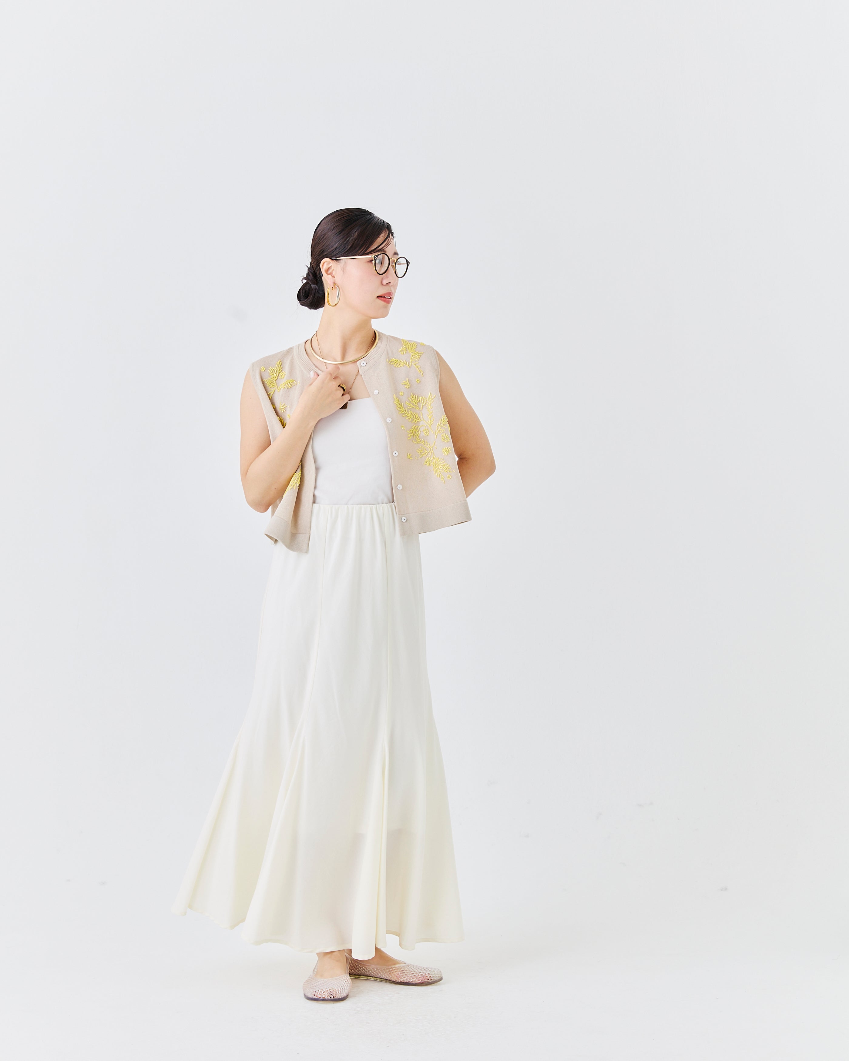 ビーズ刺繍ニットベスト(6266-342)