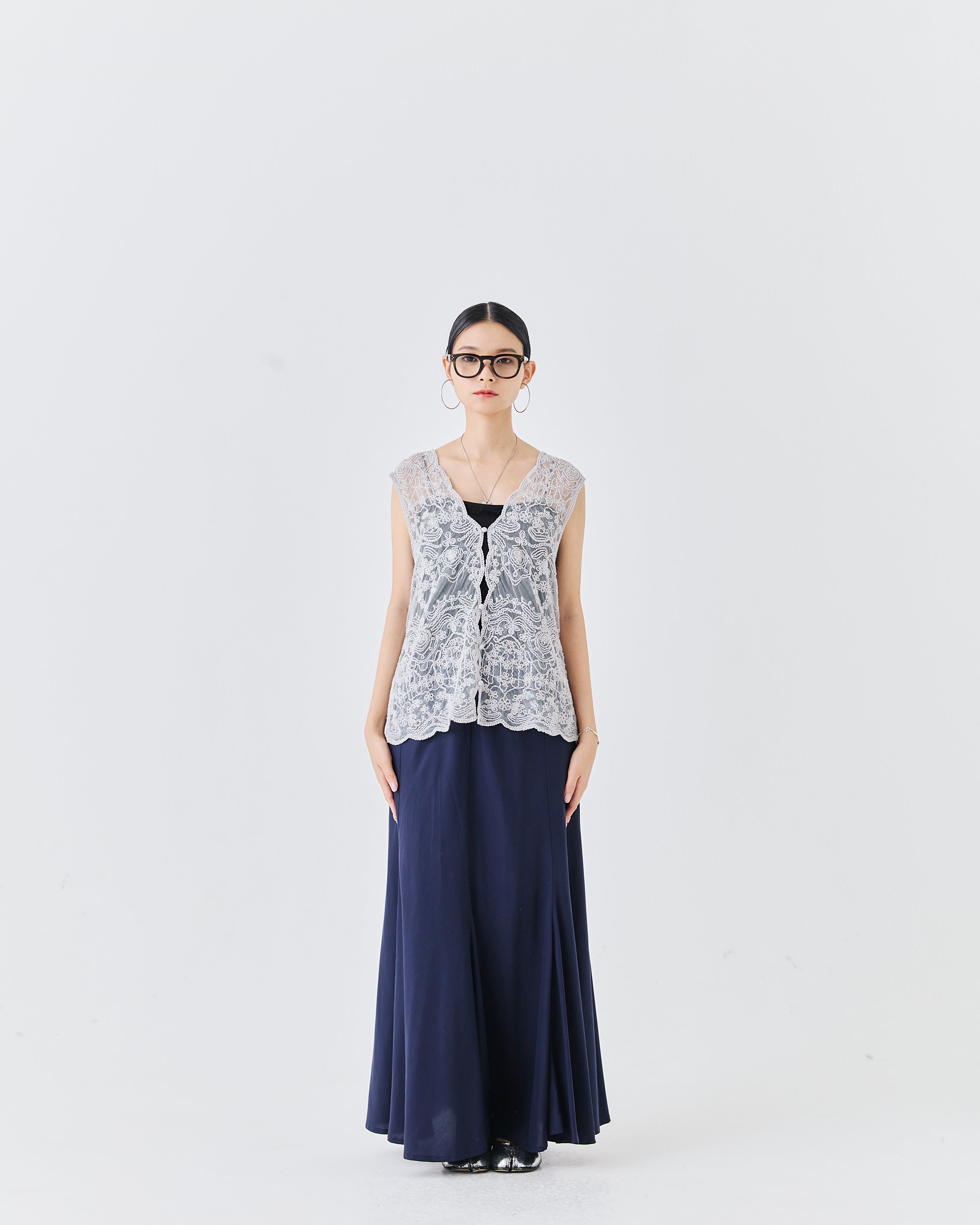 【comming soon】立体コード刺繍レース ベスト(6266-333)