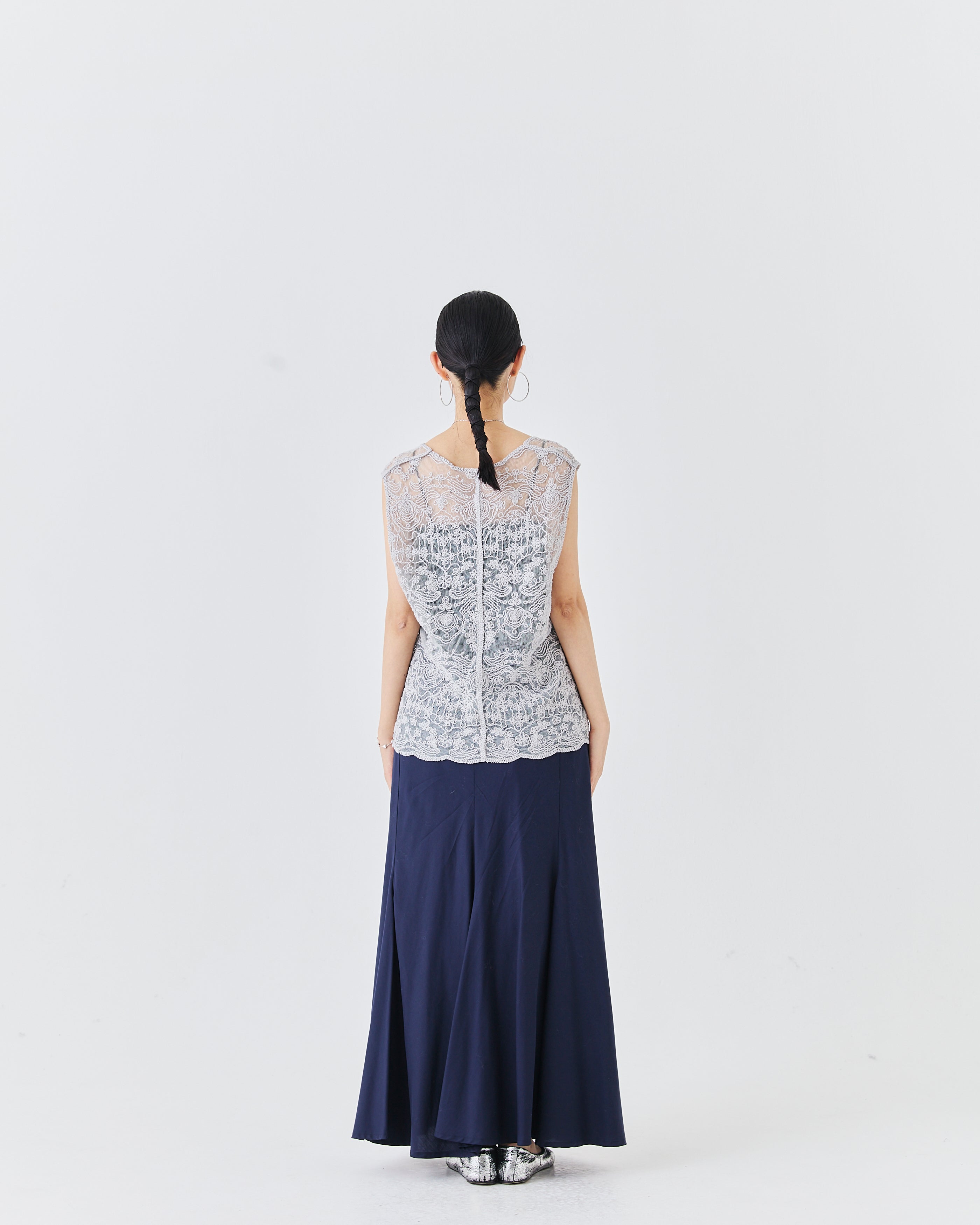 立体コード刺繍レース ベスト(6266-333)