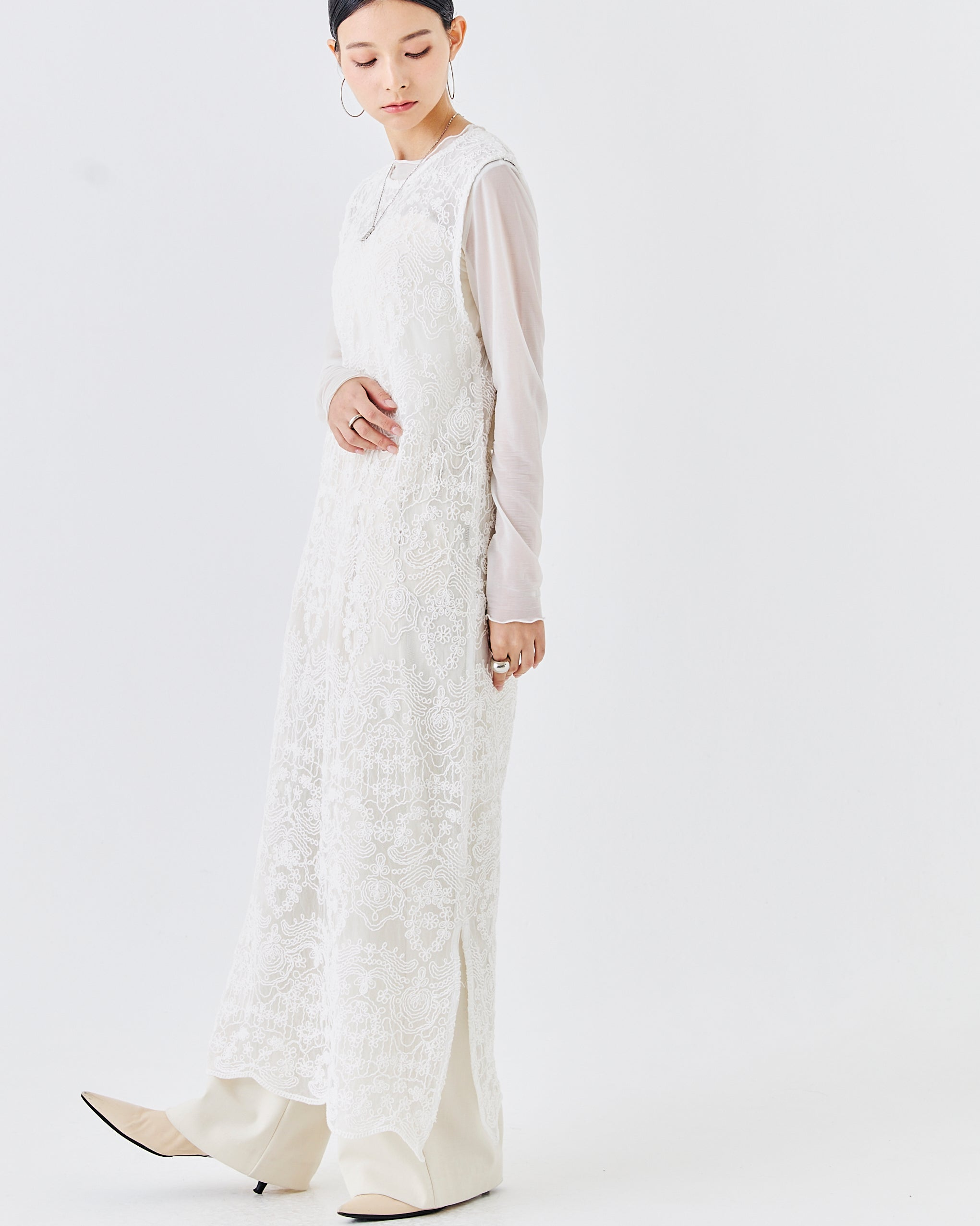 comming soon】立体コード刺繍レースワンピース(6266-332)