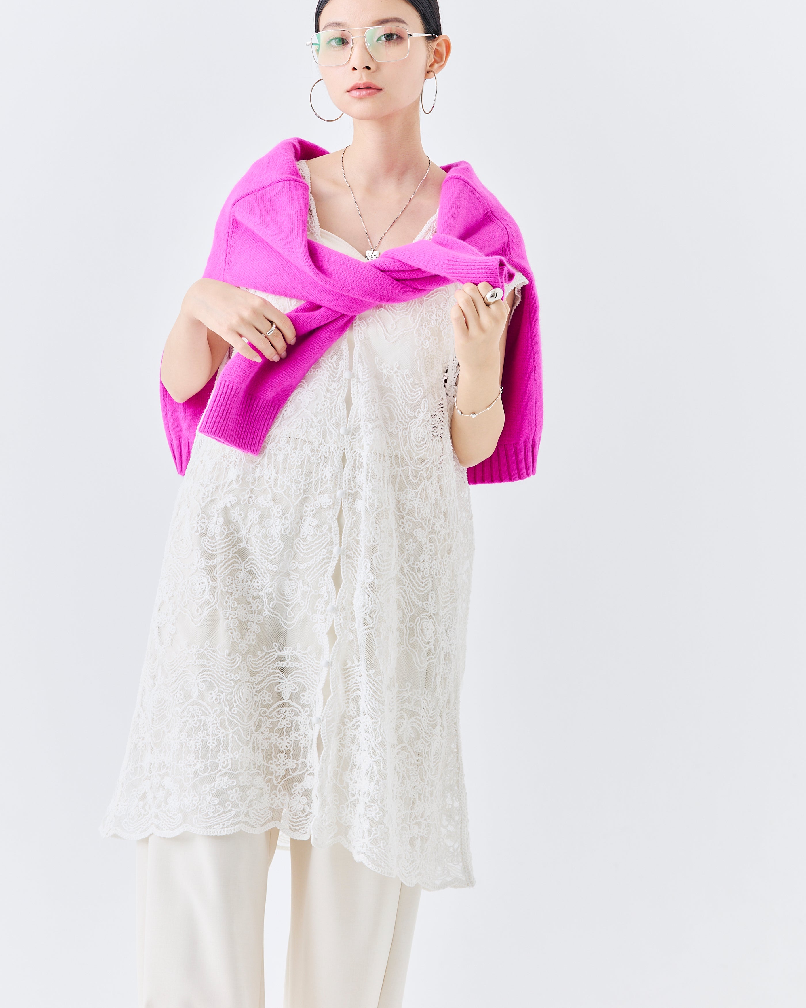 ラクーン混ベーシックプルオーバーニットトップス(6263-531)