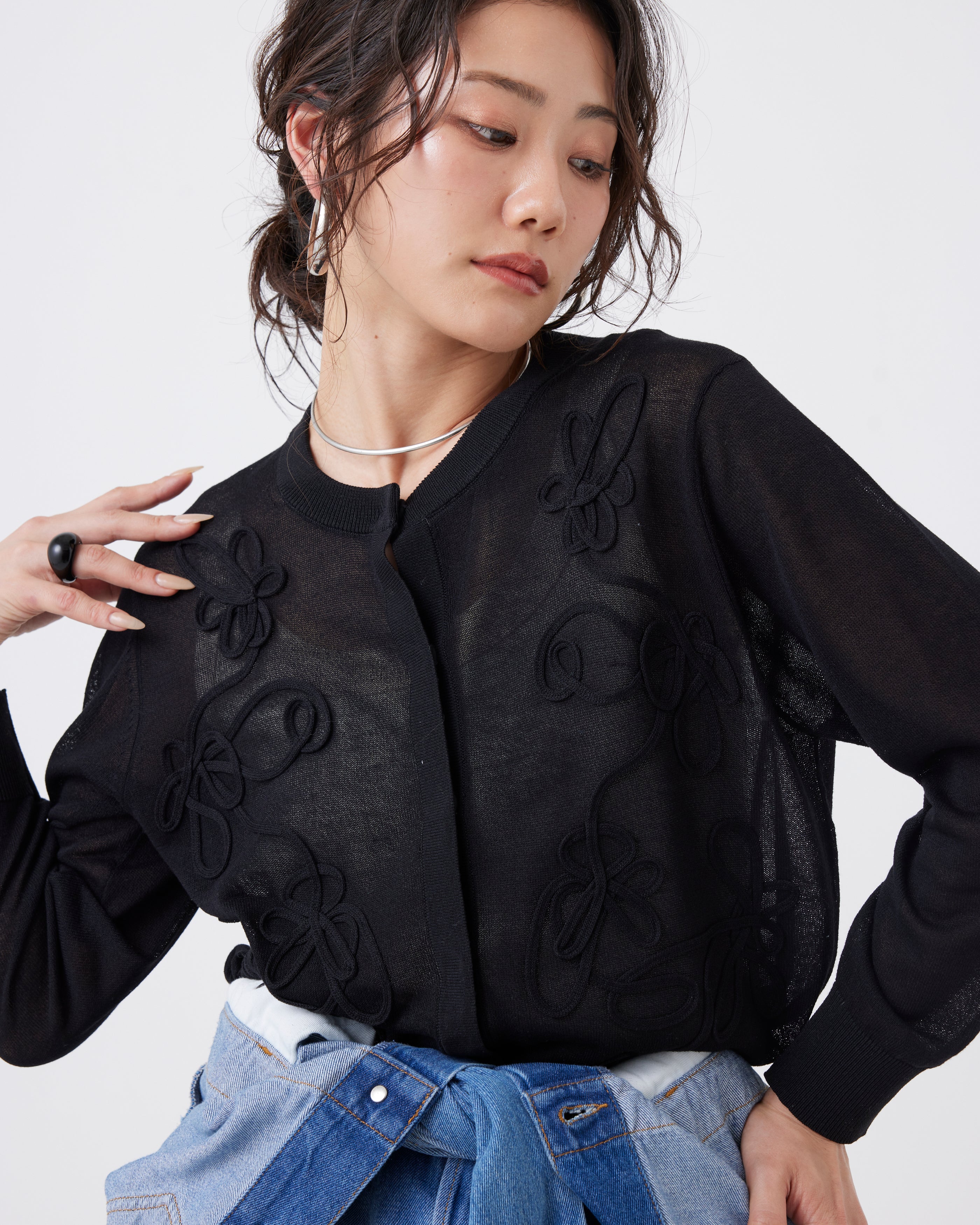 【6/12 予約開始】コードレースシアーカーディガン(6268-436)