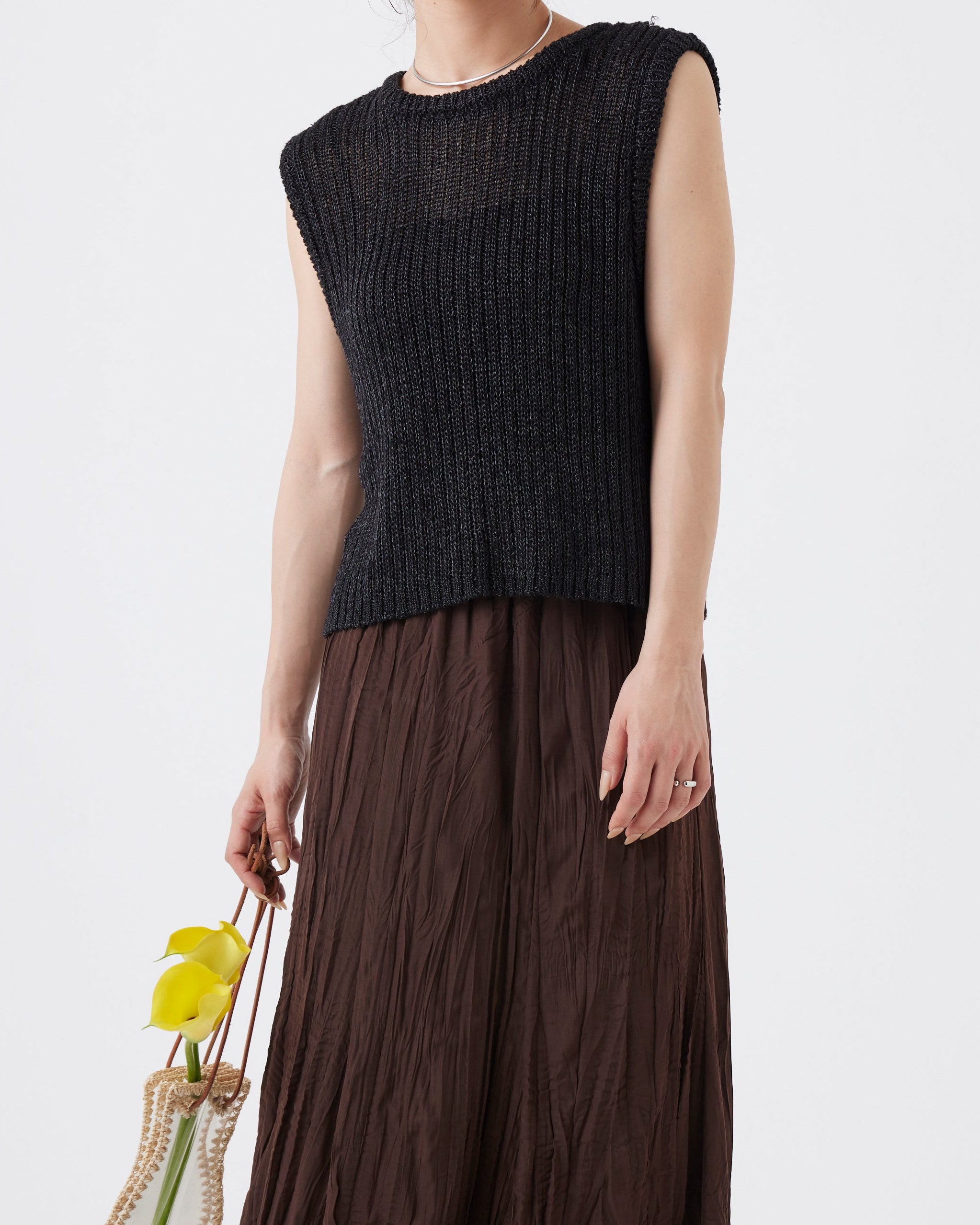 【6/6 販売開始】ラメミックスサマーニットベスト(6267-378)