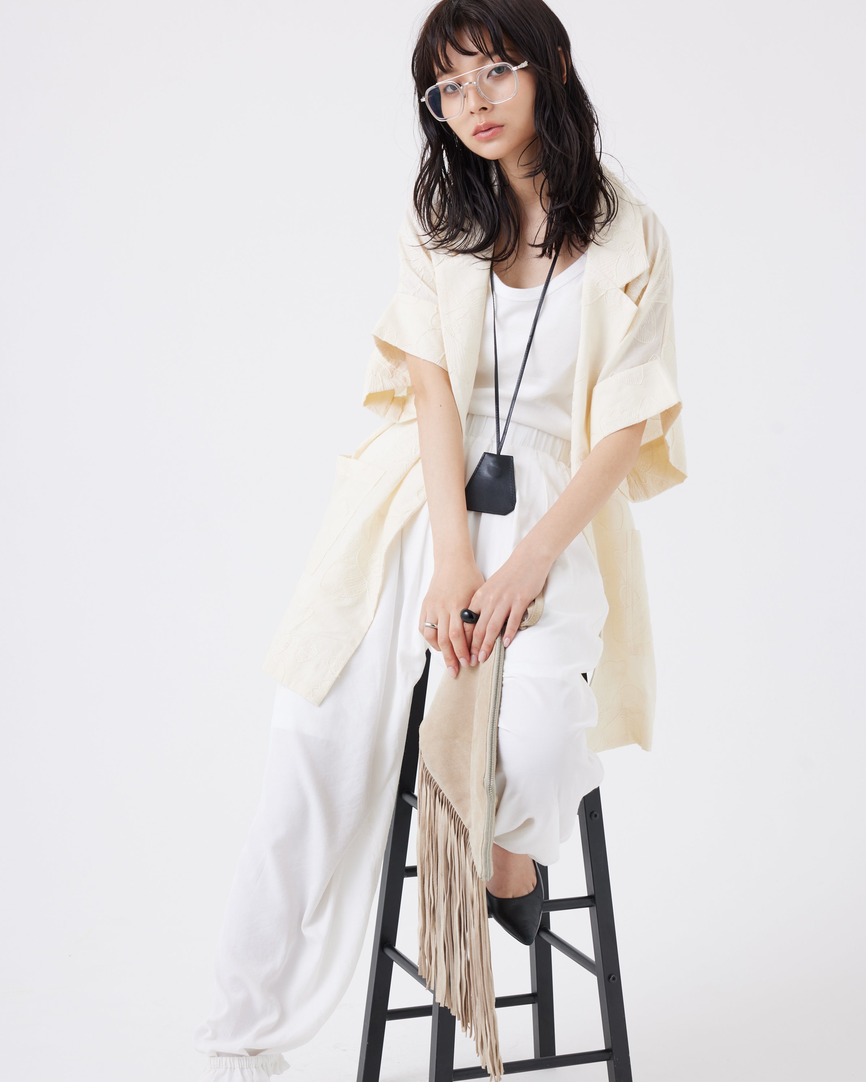 リラックス感のあるドレープシルエットギャザーアラジン風パンツ(6266-357)