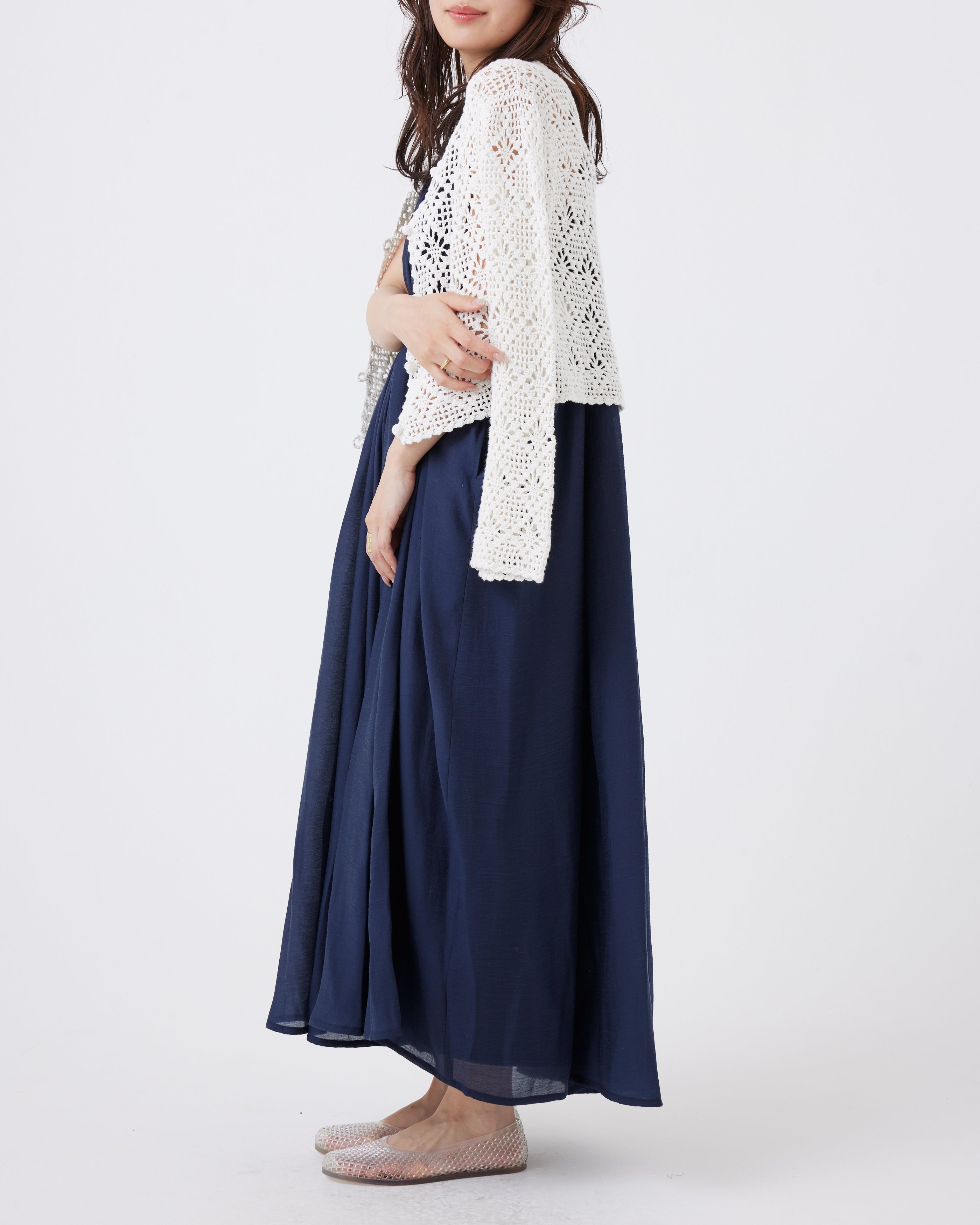 ハンド編みクロシェットカーディガン(6265-597)