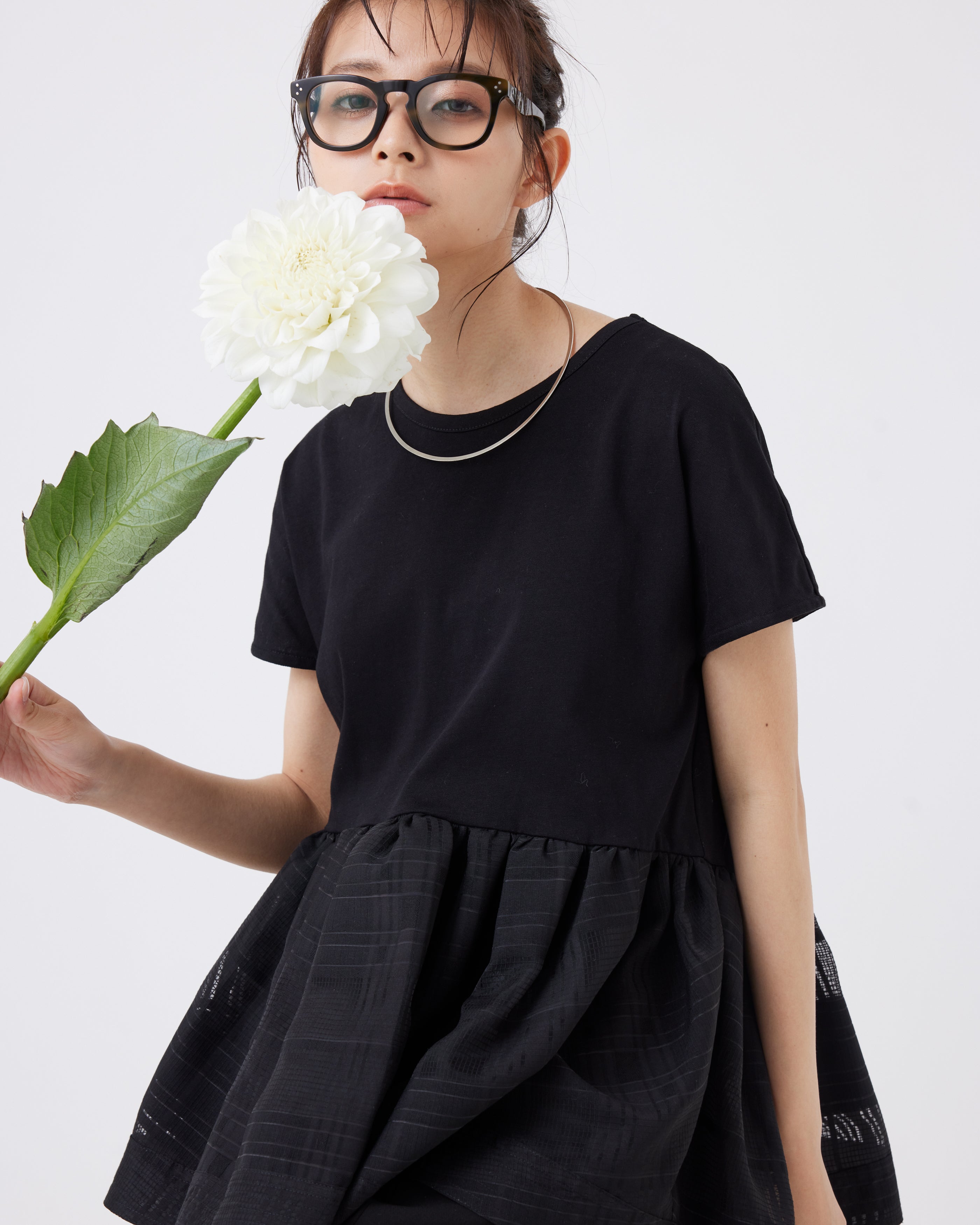 【予約】スタイルアップシアーペプラムトップス(6267-390)