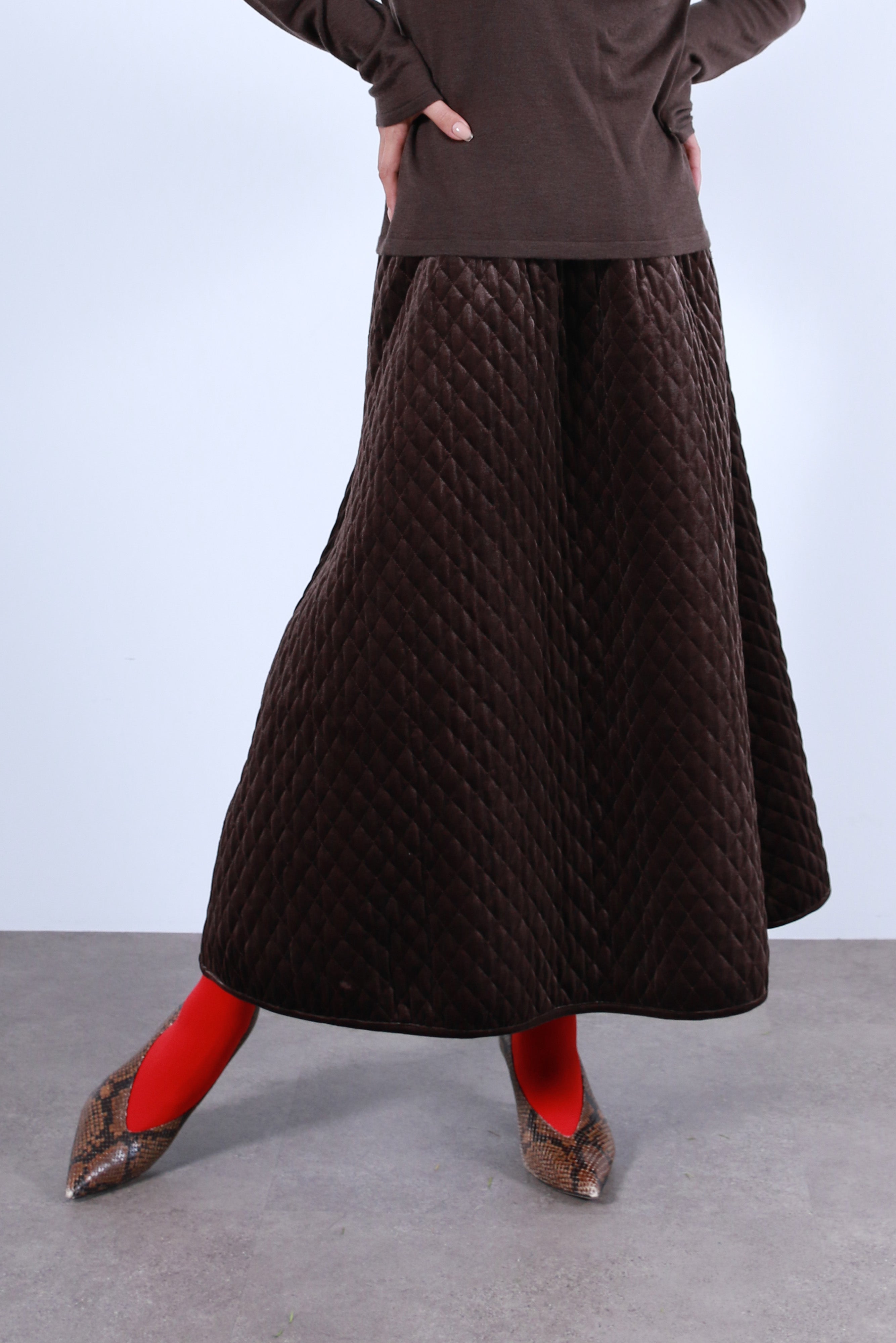 キルティングベロアスカート(6263-501)