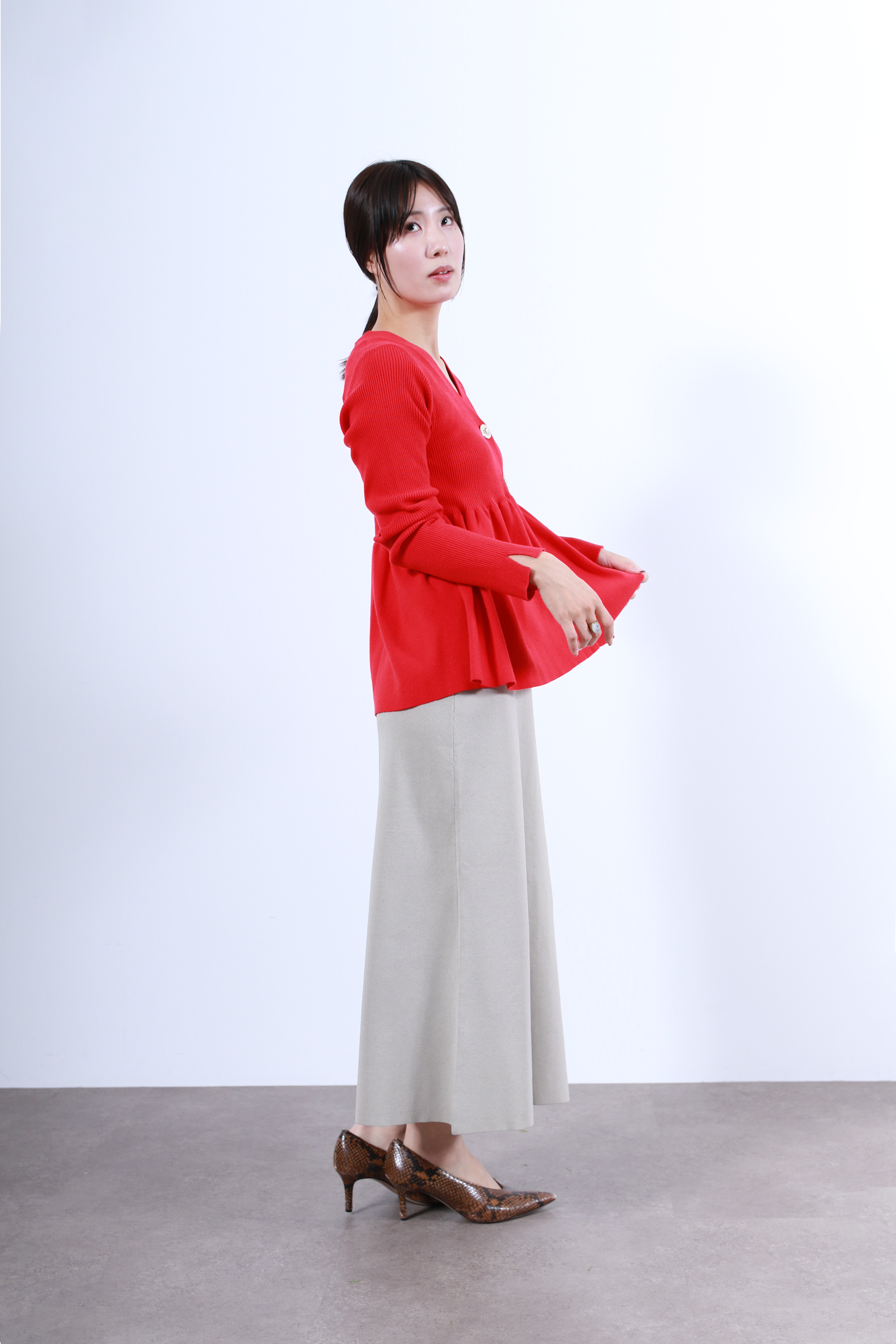 リブニットフレアカーディガン(6263-506)