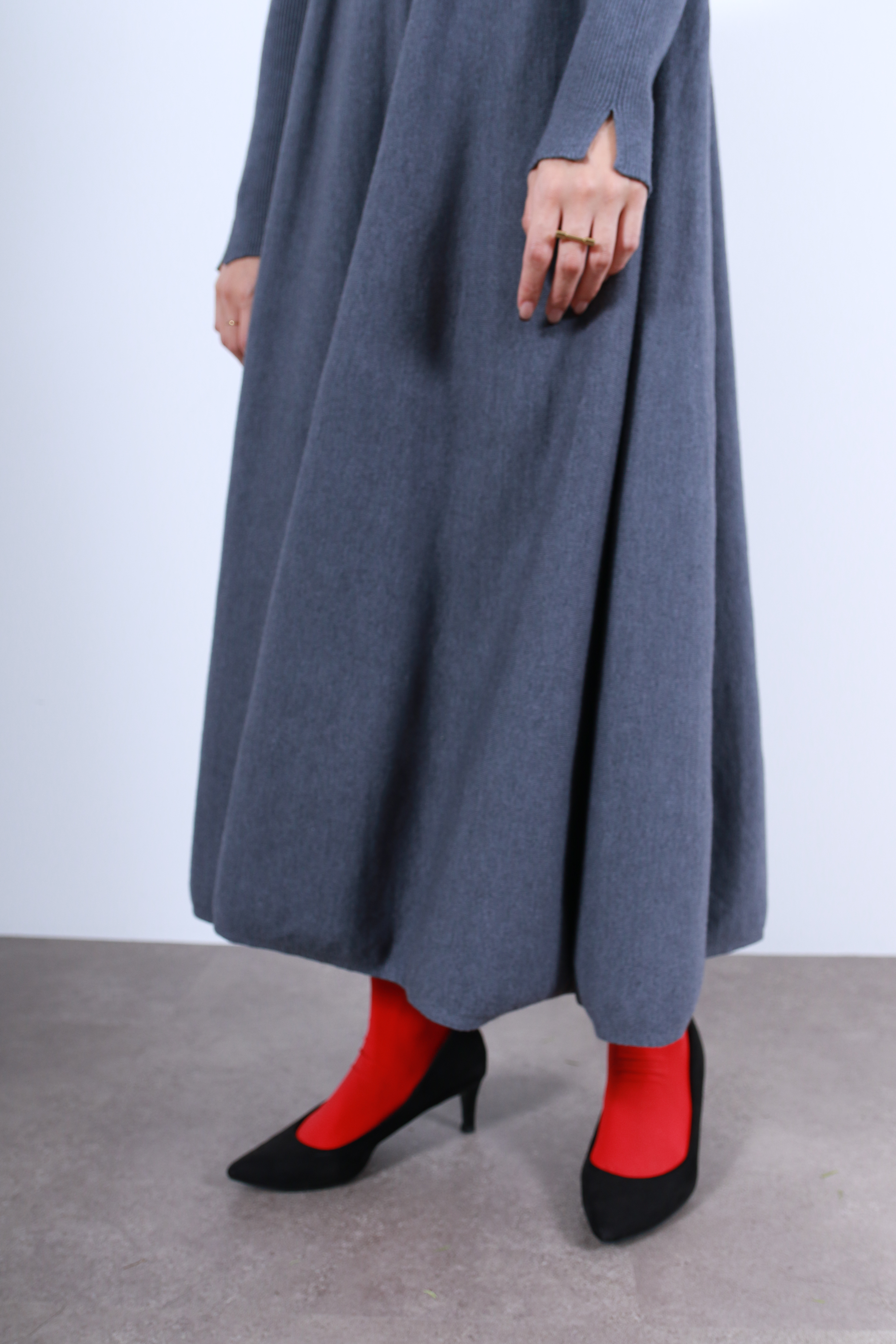 リブニットフレアーワンピース(6263-508)