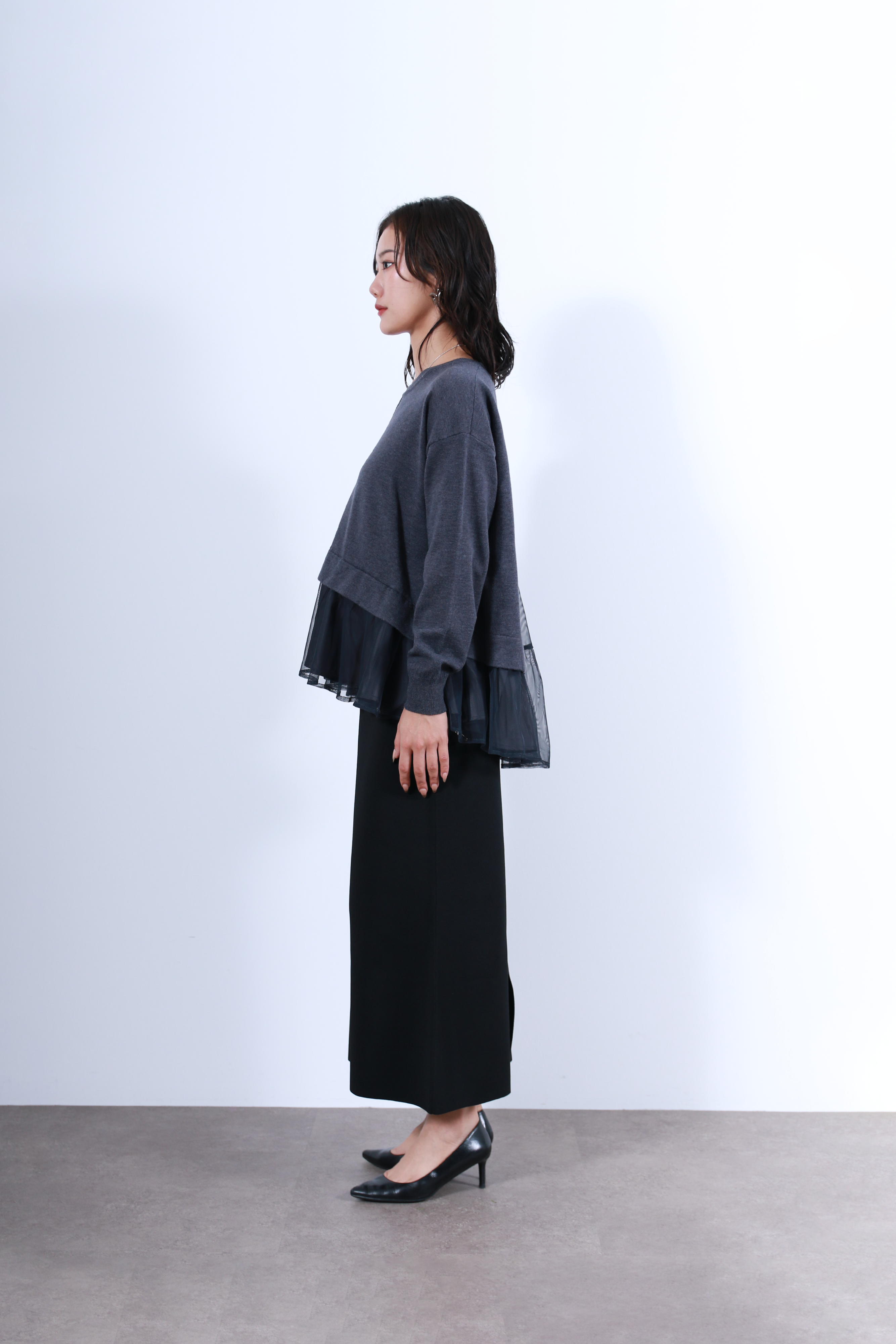 裾チュールニットトップス(6263-509)