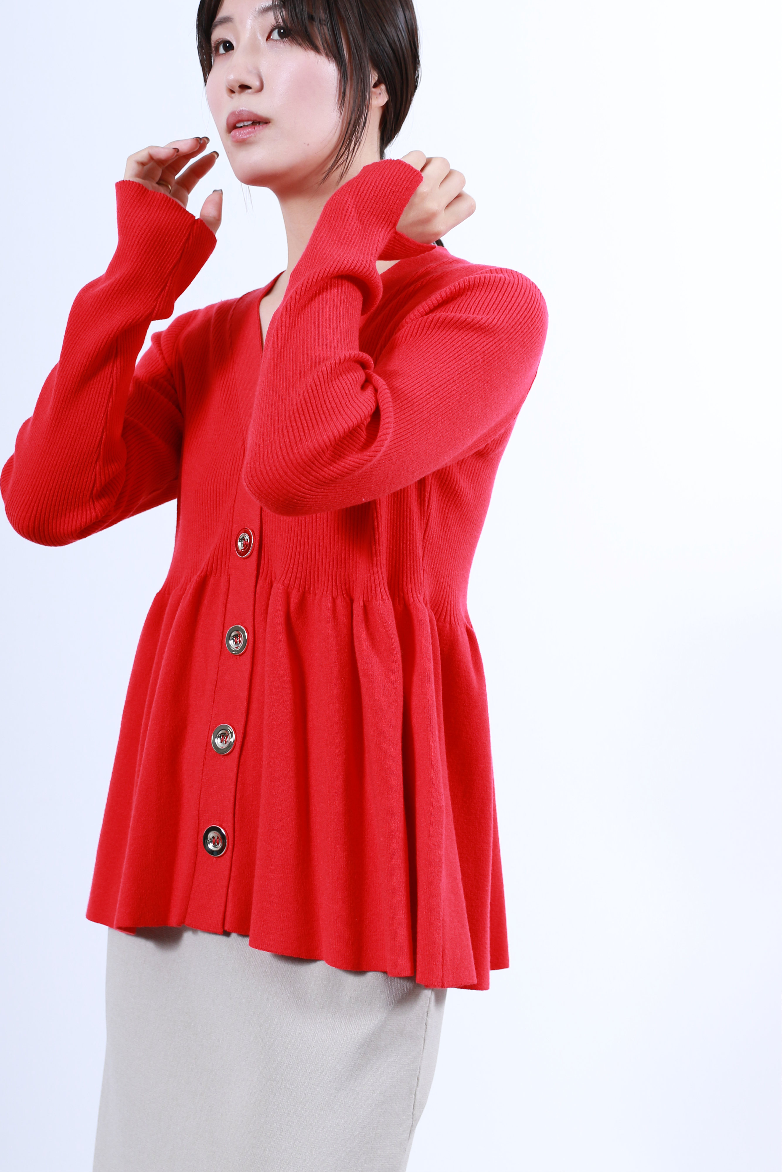 リブニットフレアカーディガン(6263-506)