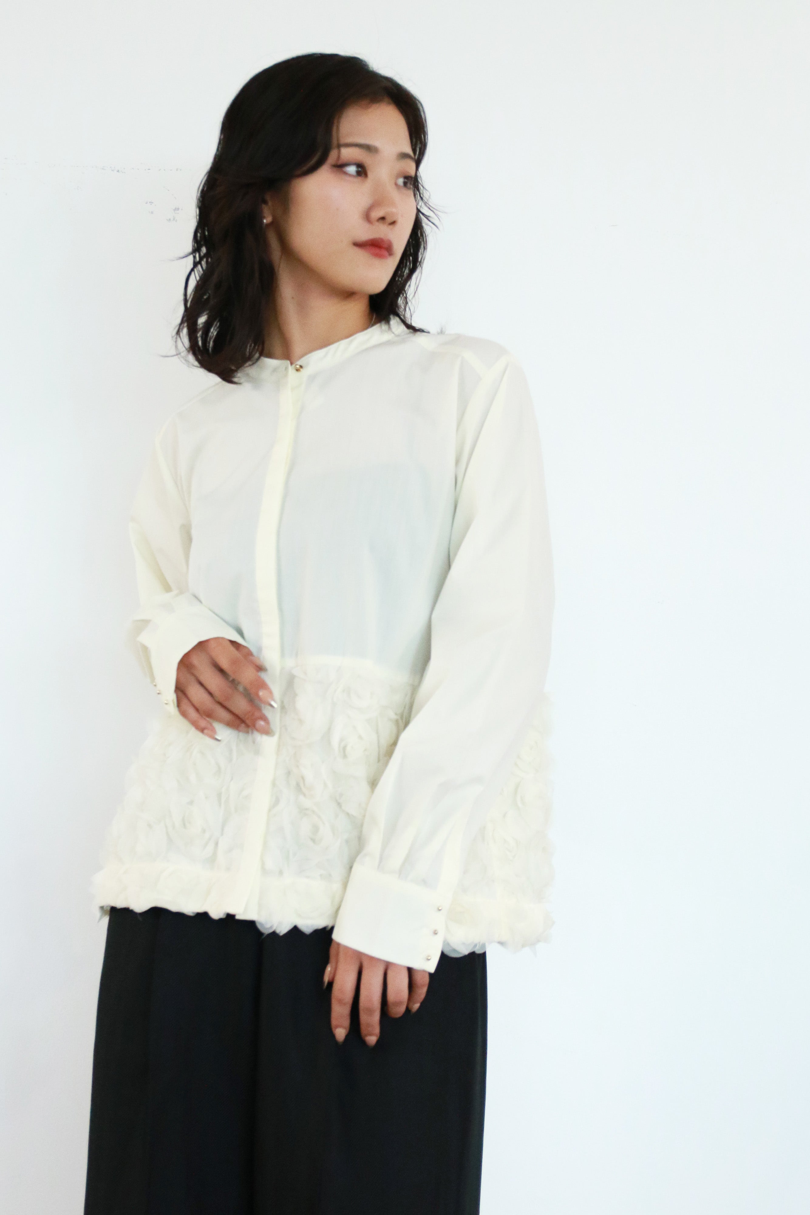 フラワーチュールパターンブラウス(6262-456)