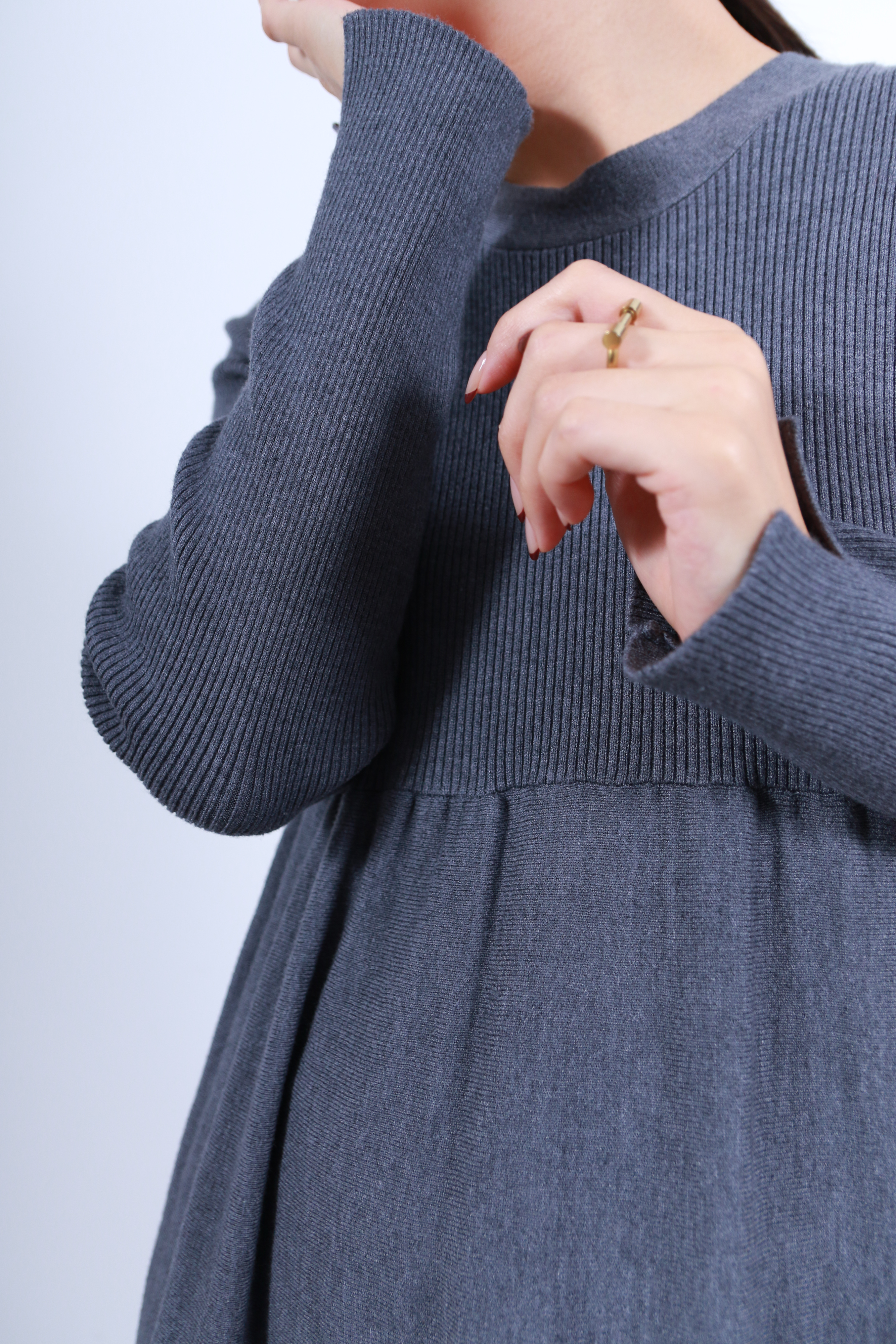 リブニットフレアーワンピース(6263-508)