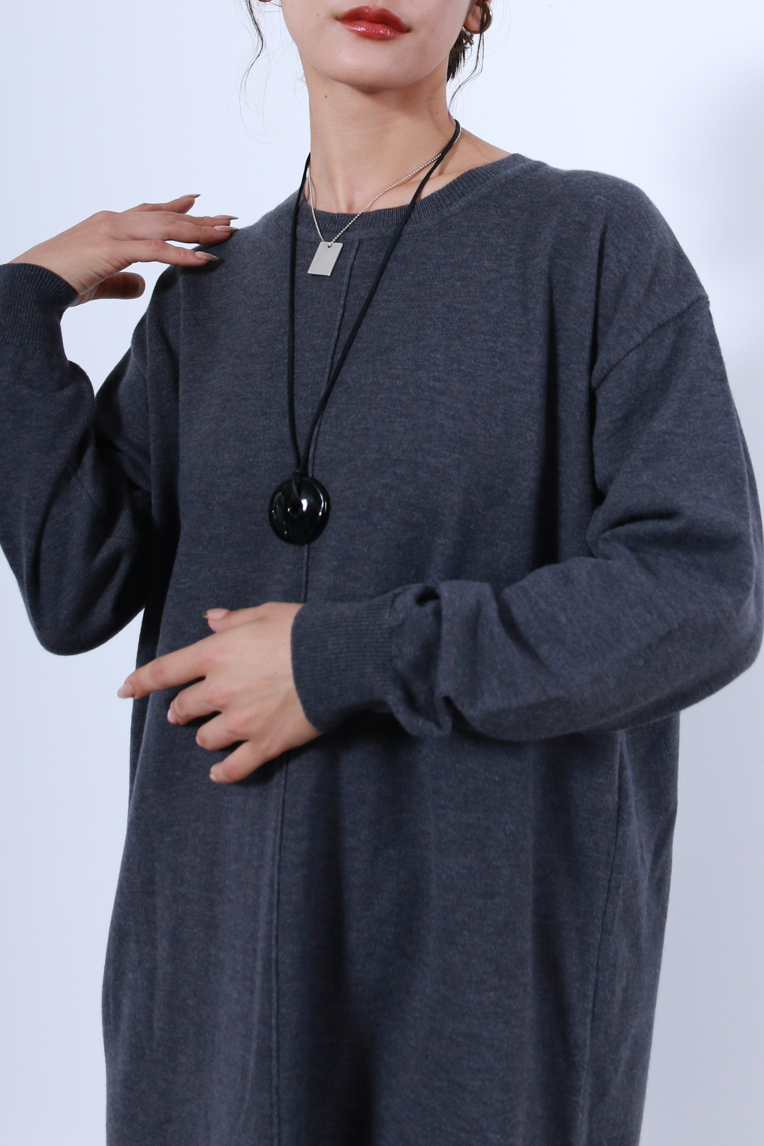 裾チュールニットワンピース(6263-510)