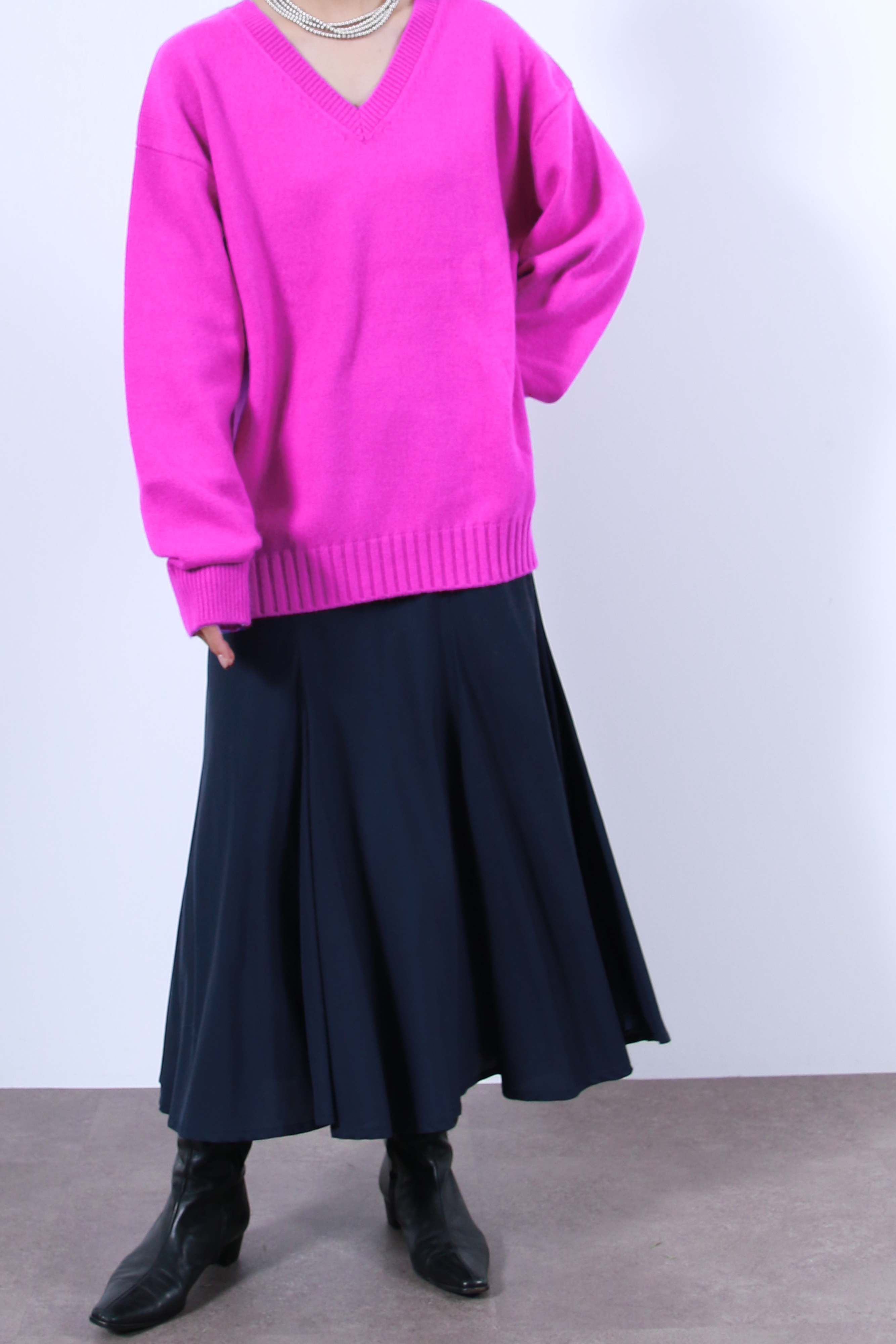 ラクーン混ベーシック2WAYネックトップス(6263-530)