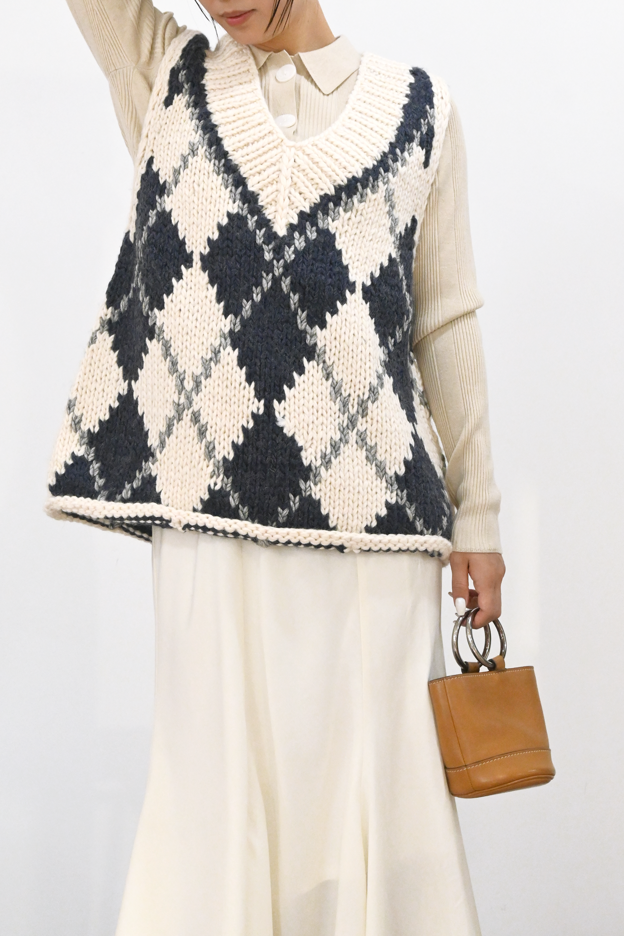 ハンドメイドカウチンニットベスト(6262-468)