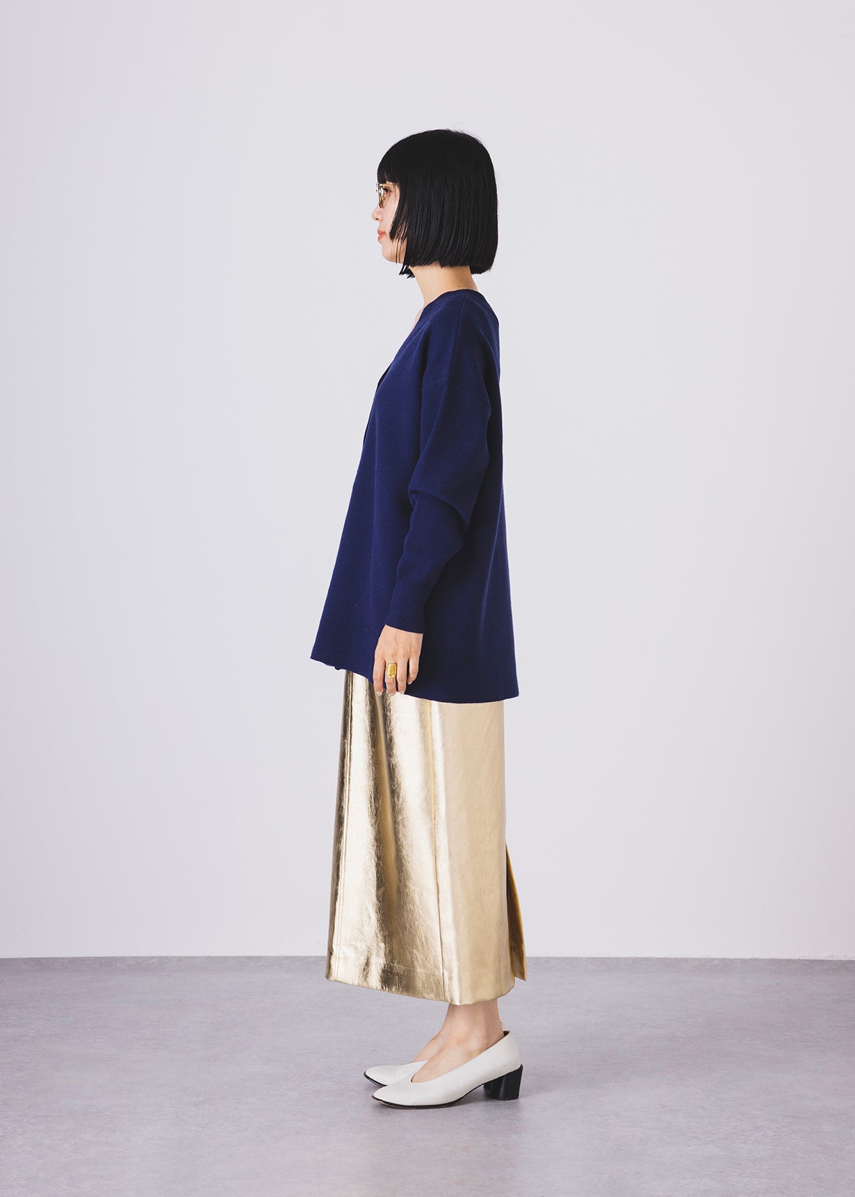 メタリック Iラインスカート(6253-578)