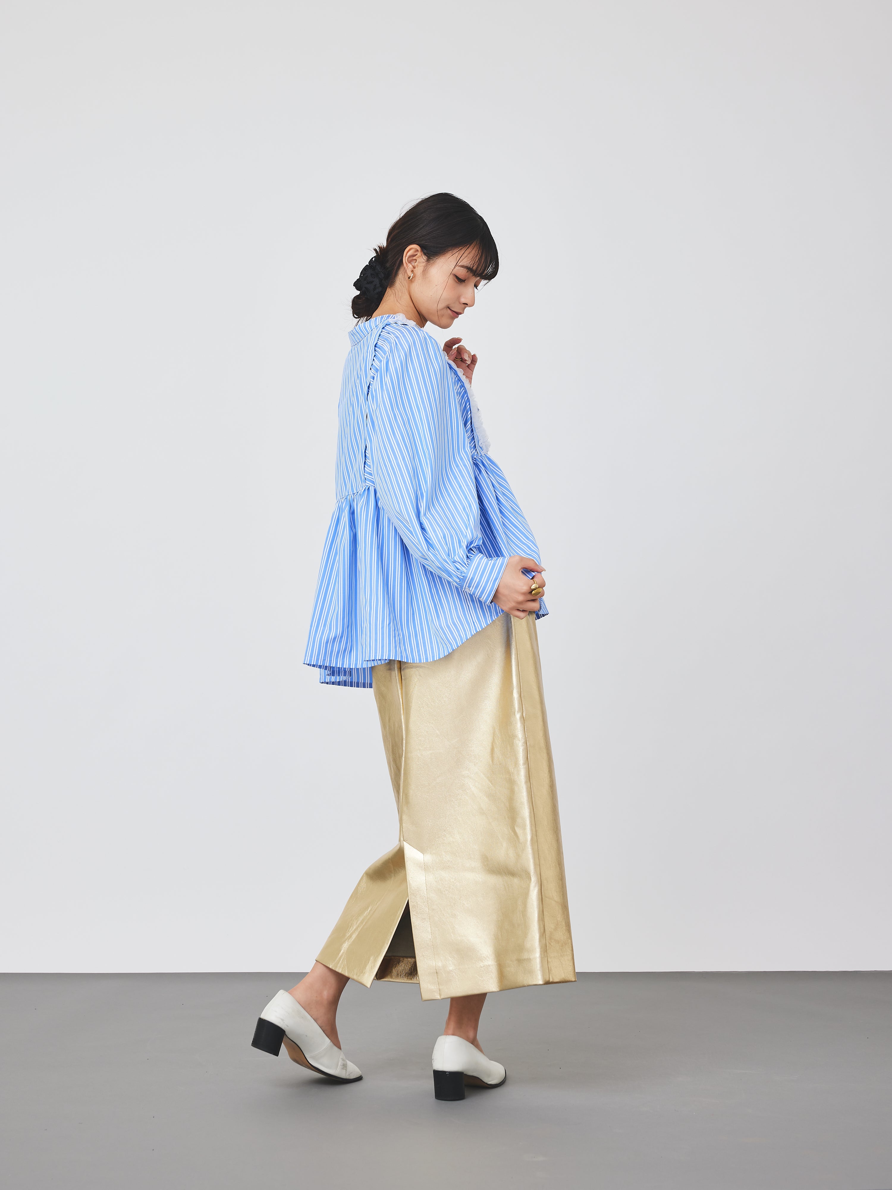 ストライプメッシュブラウス(6259-475)