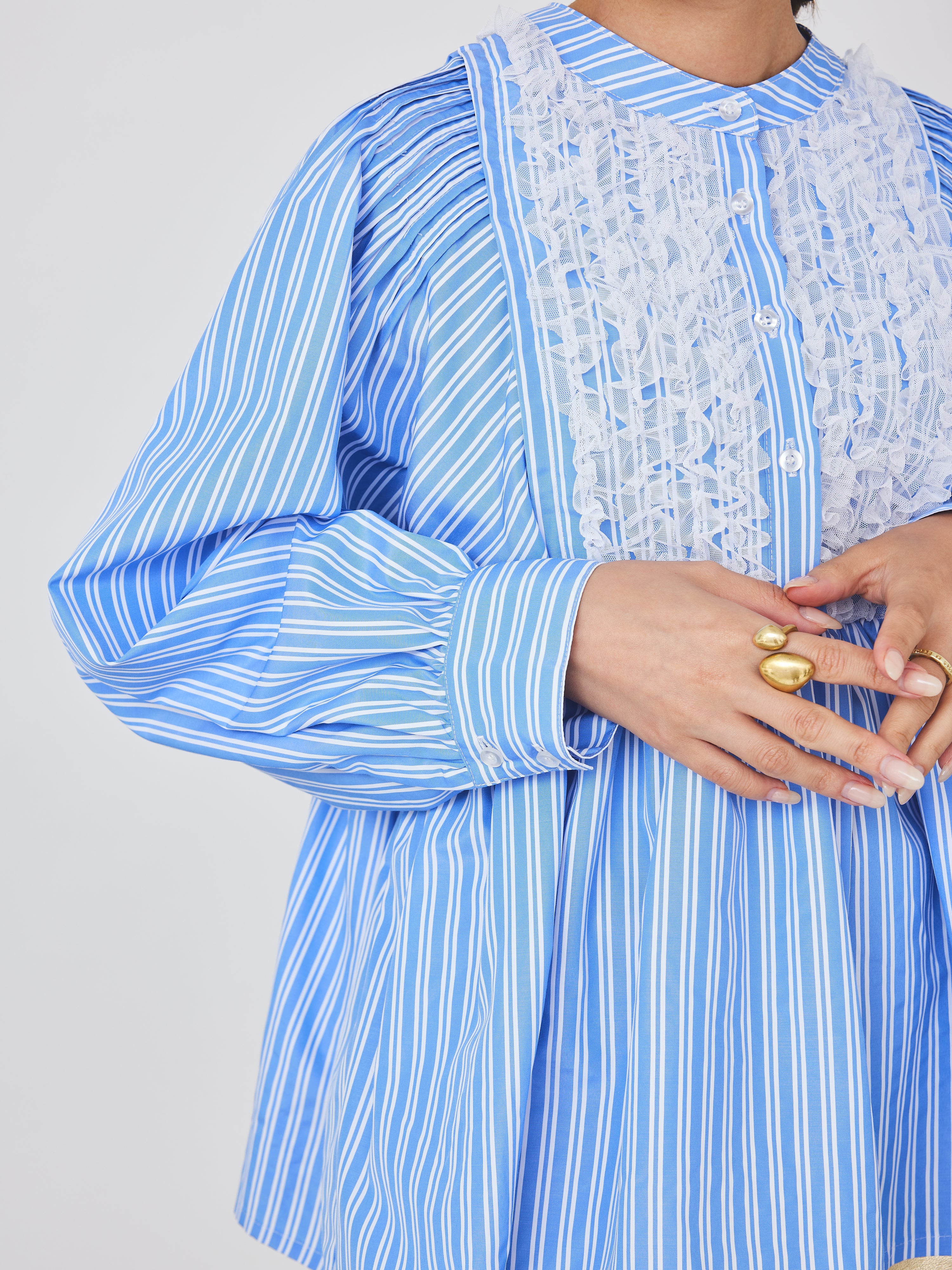 ストライプメッシュブラウス(6259-475)