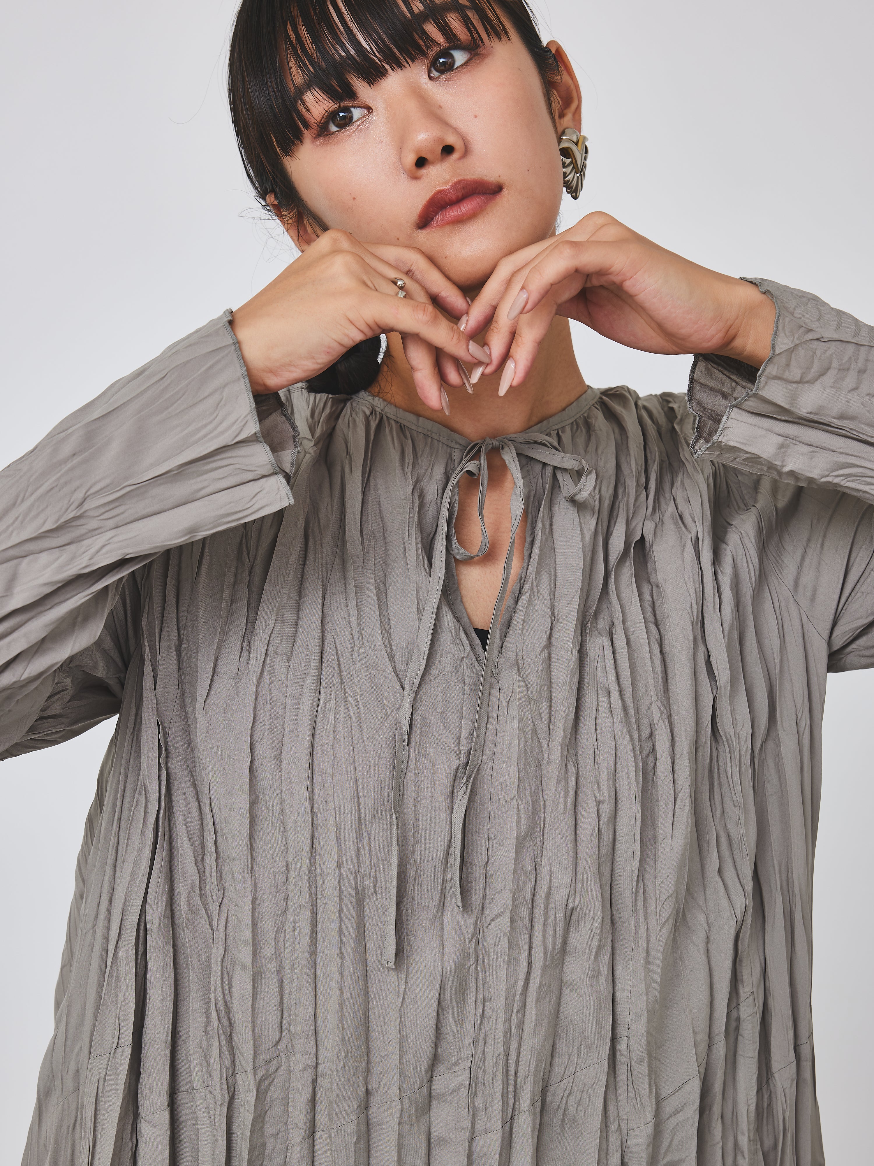 クリンクル加工2WAYワンピース(6259-476)