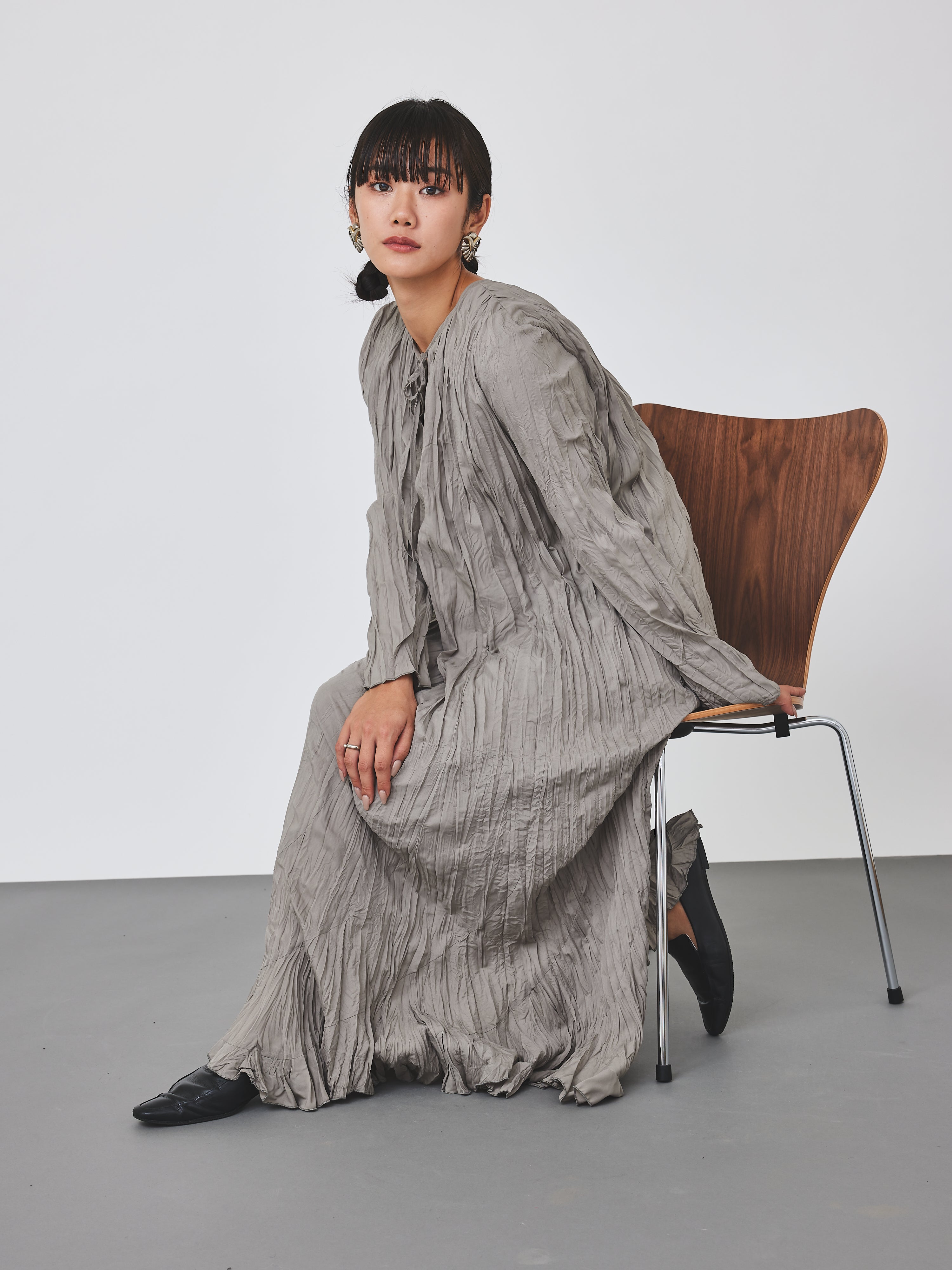 クリンクル加工2WAYワンピース(6259-476)