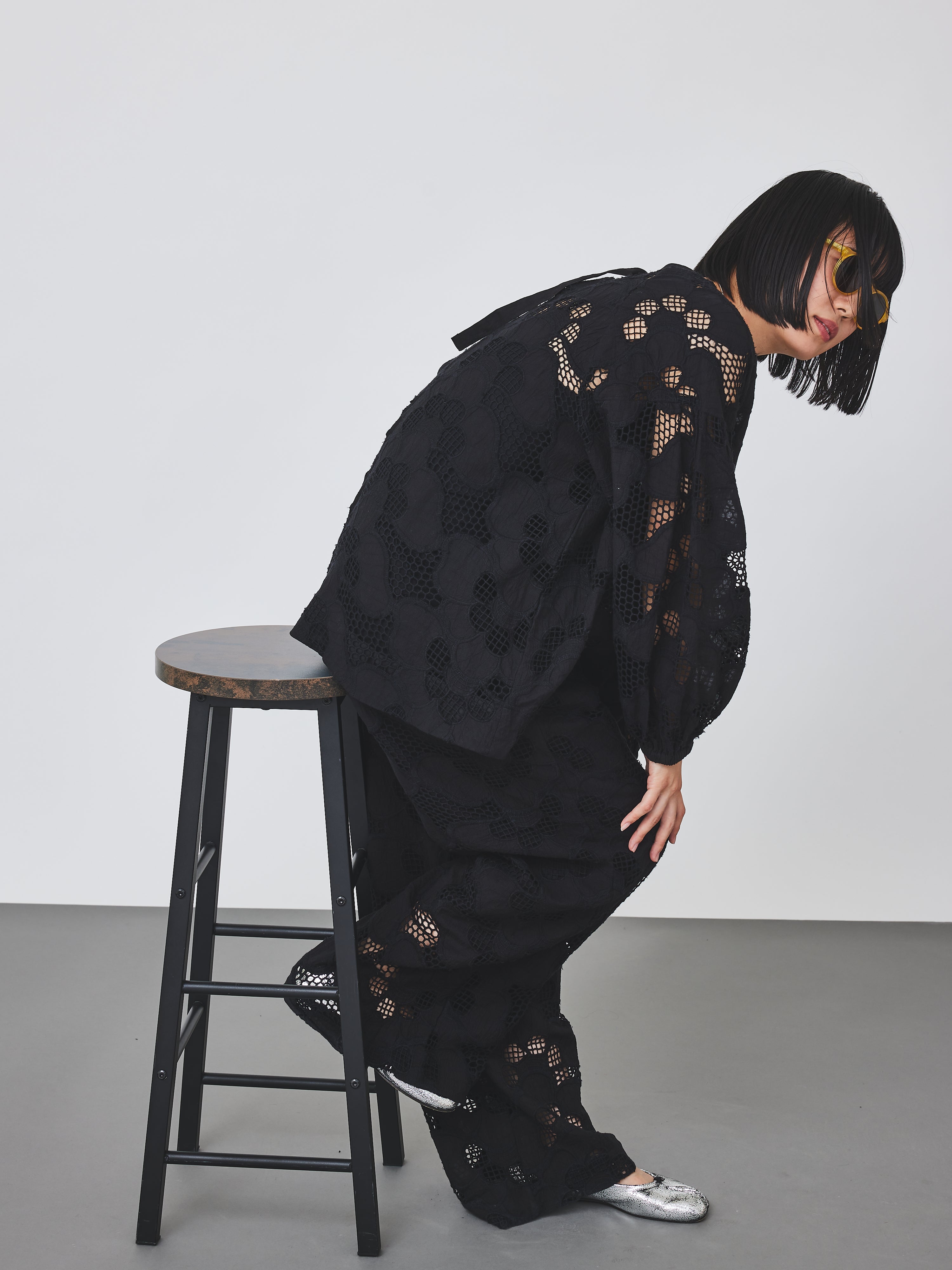 カットワークレースワイドパンツ(6259-531)