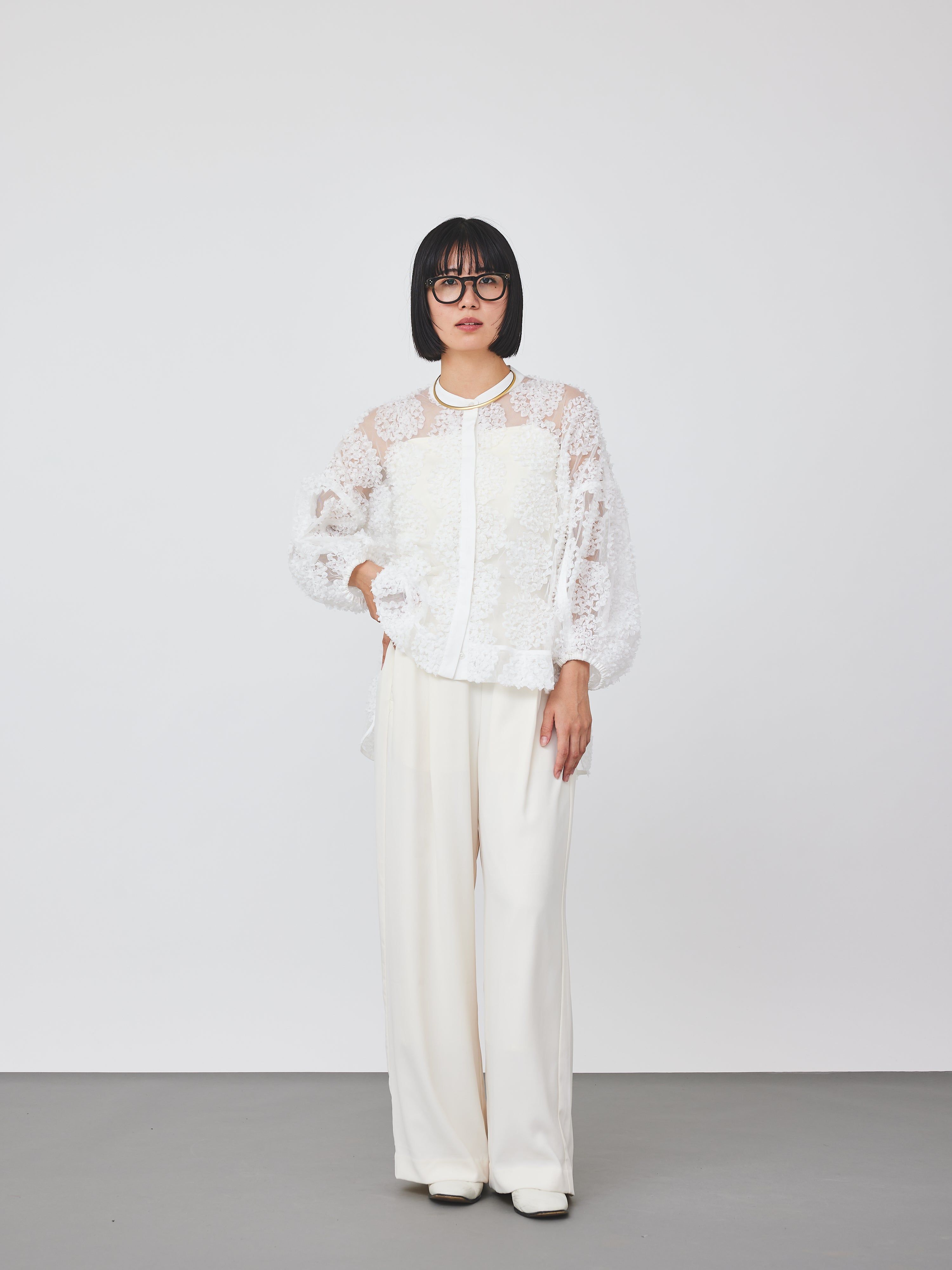 【先行予約】メッシュ刺繍レースブラウス(6259-482/6265-572)