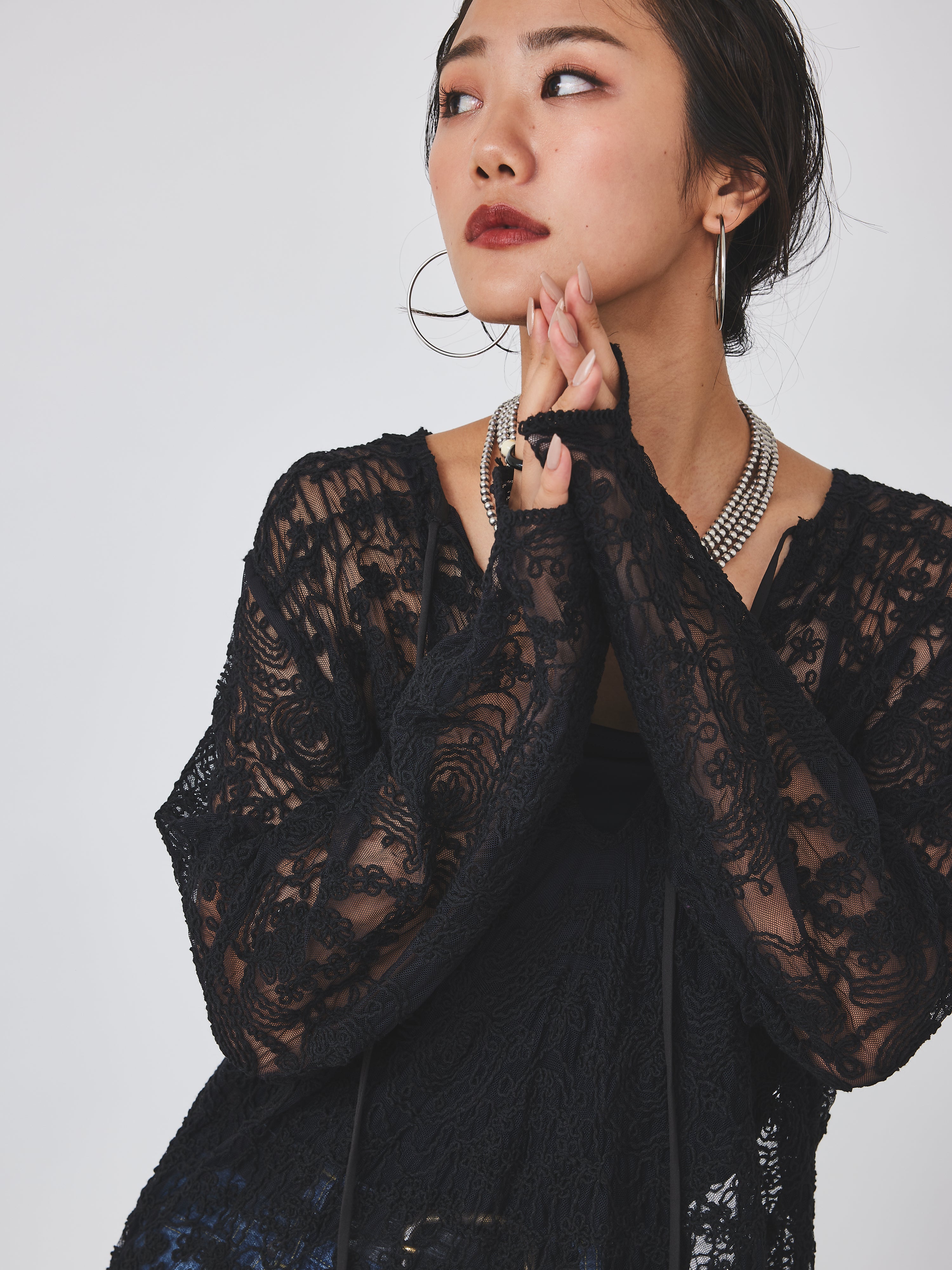 【再入荷】立体コード刺繍レースワンピース(6259-490)