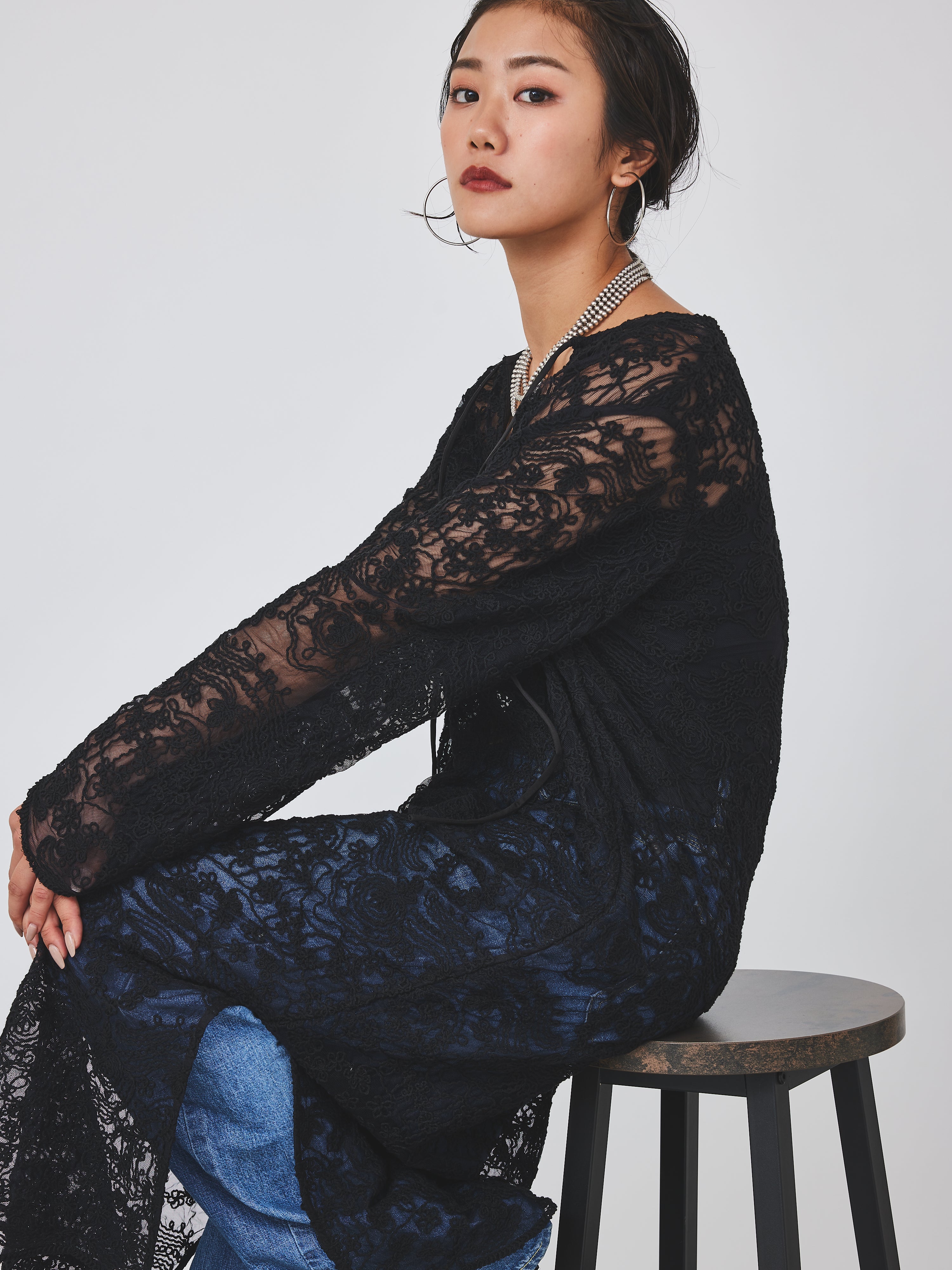 【再入荷】立体コード刺繍レースワンピース(6259-490)