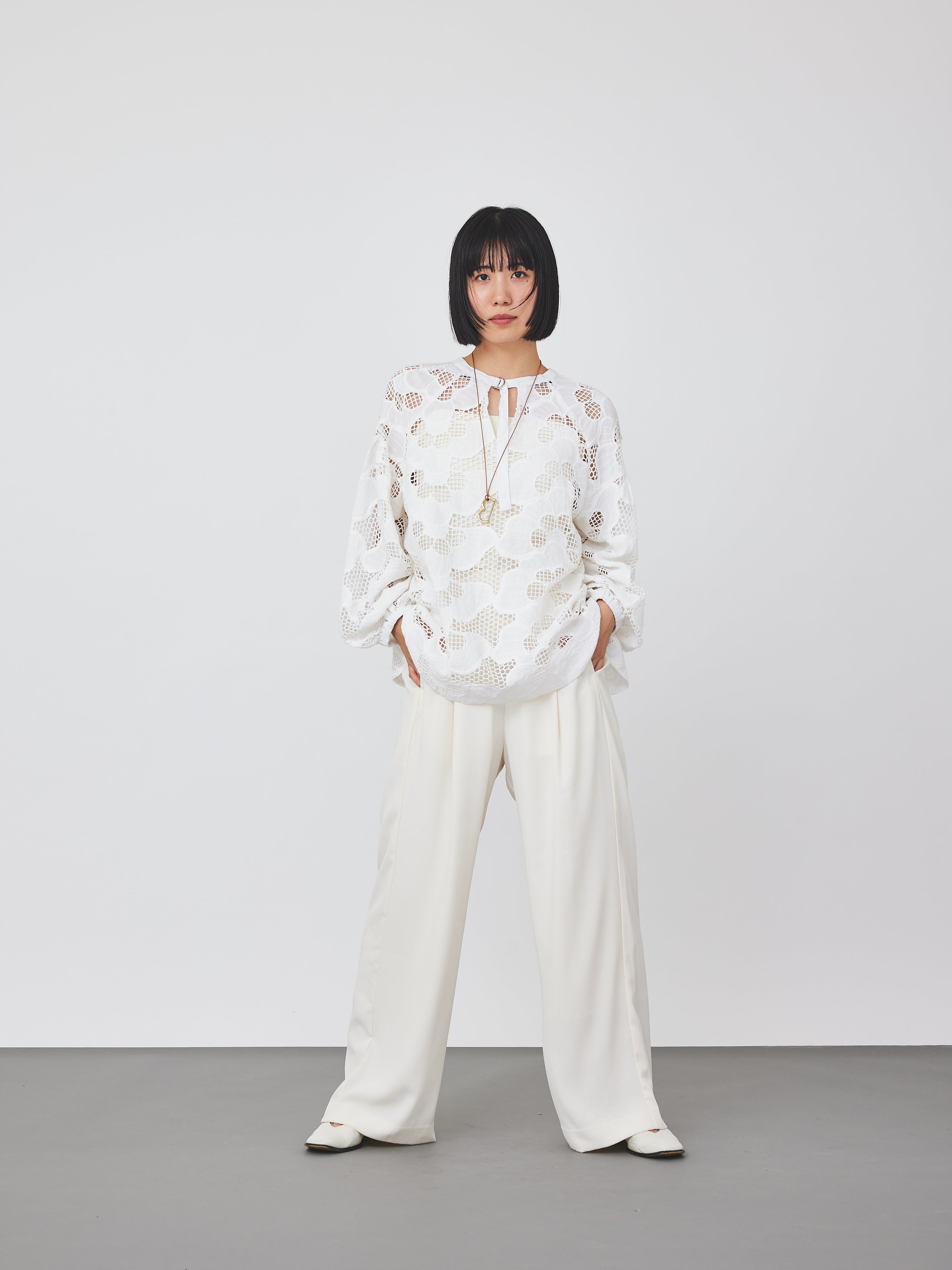 カットワークレースブラウス(6259-529)